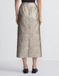 Metallic Baroque Botanical Brocade Midi Pencil Skirt