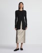 Metallic Baroque Botanical Brocade Midi Pencil Skirt