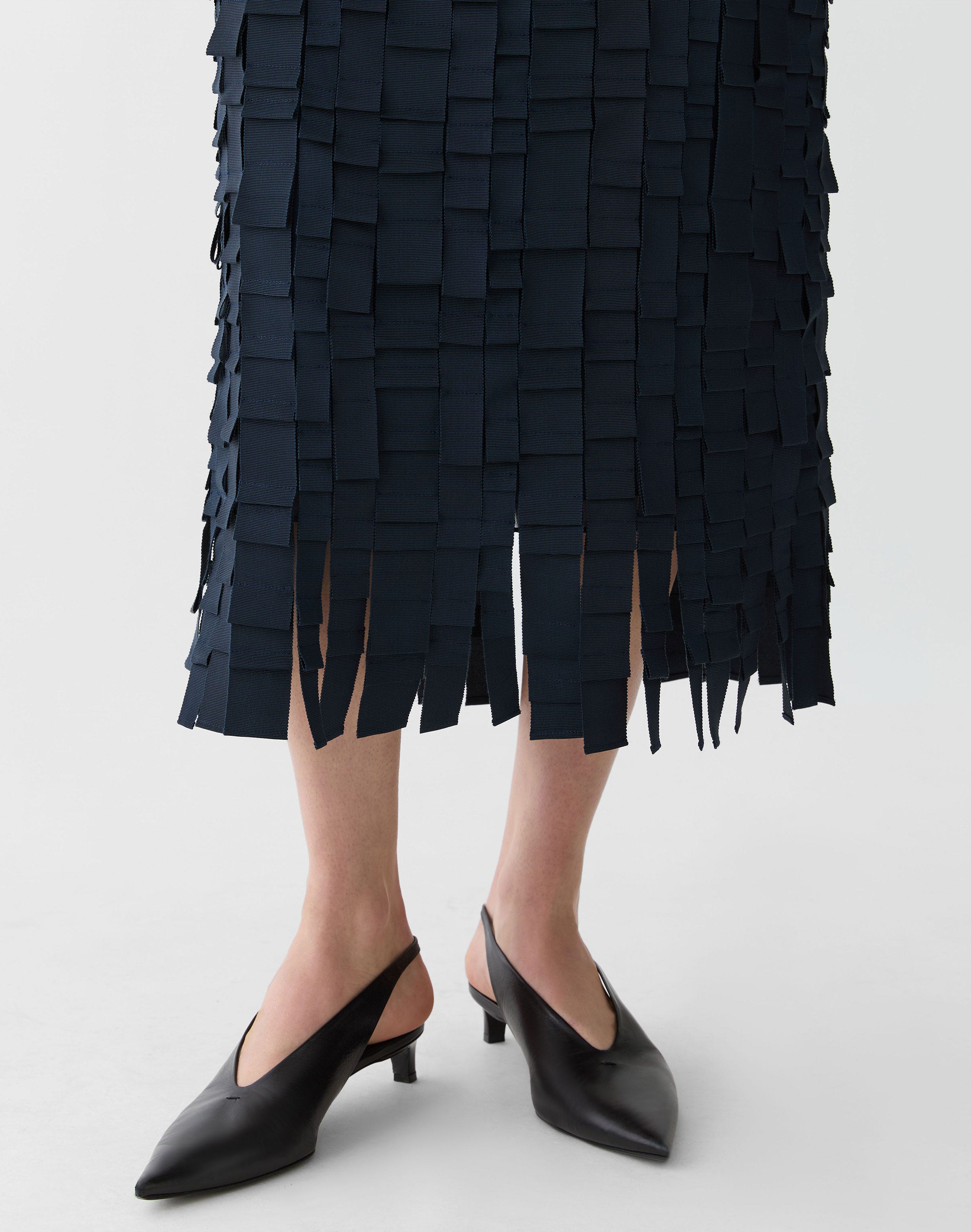 Grosgrain Plaid Georgette Midi Skirt