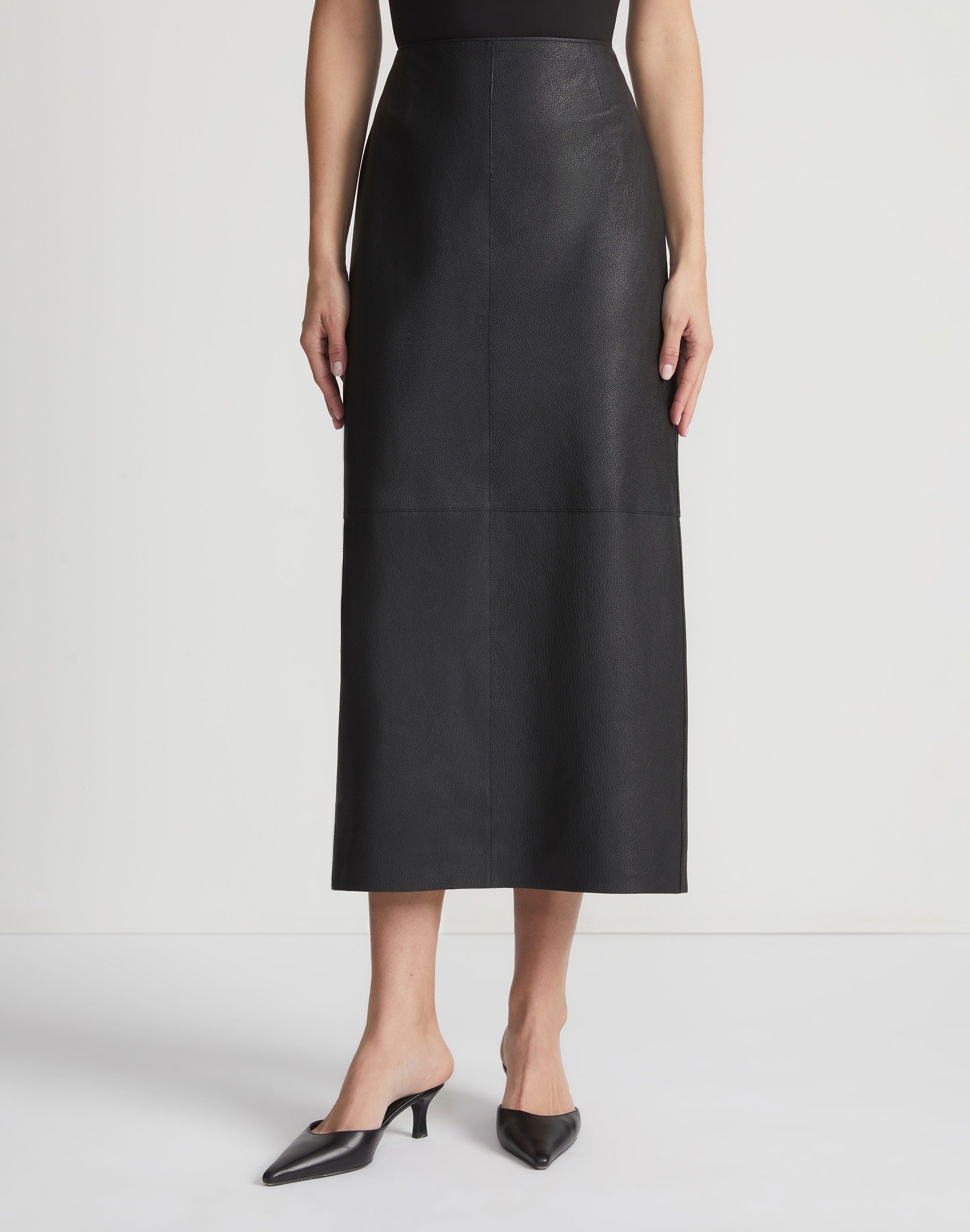 Full Grain Lambskin Leather Pencil Skirt