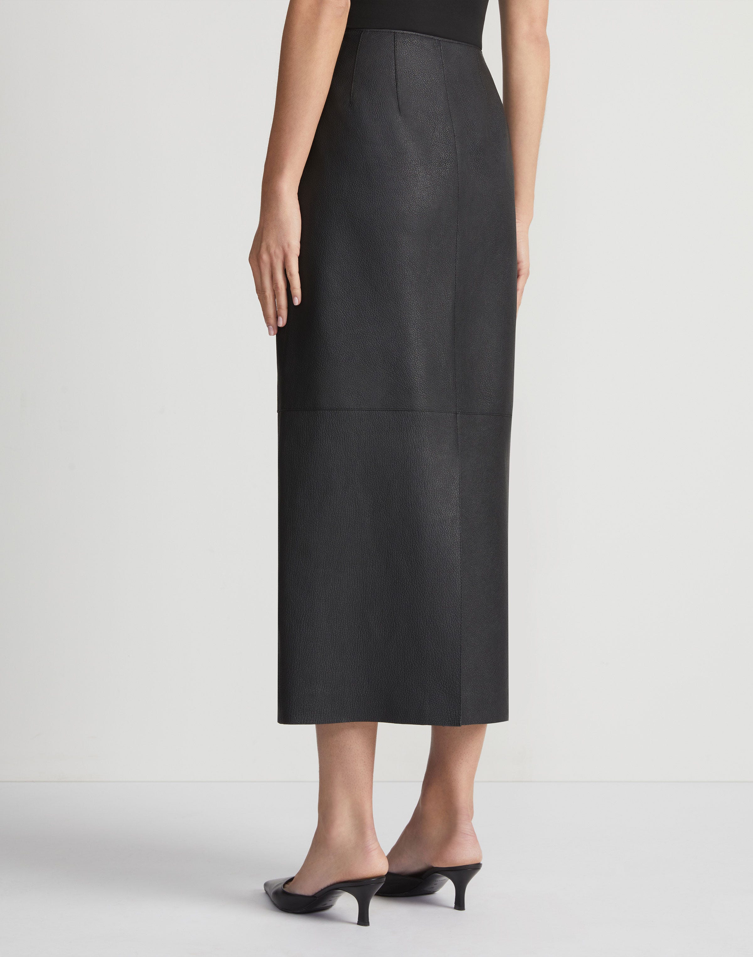 Full Grain Lambskin Leather Pencil Skirt