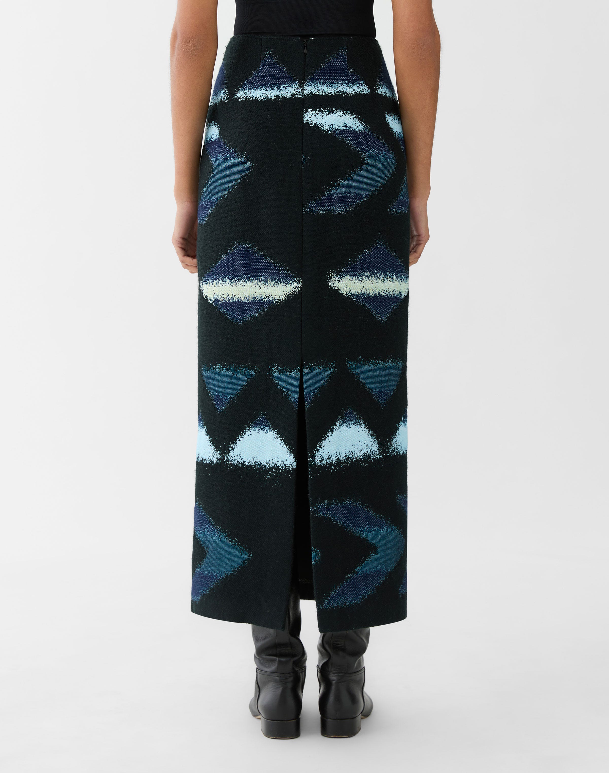 Geo Jacquard Maxi Pencil Skirt