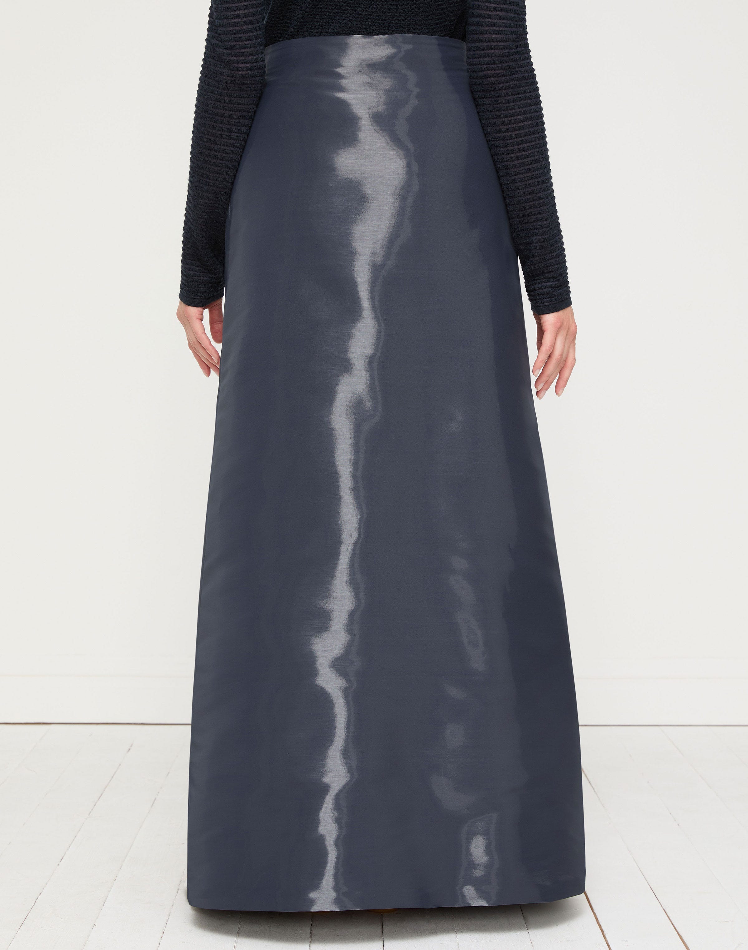 Liquid Twill A-Line Floor Length Skirt