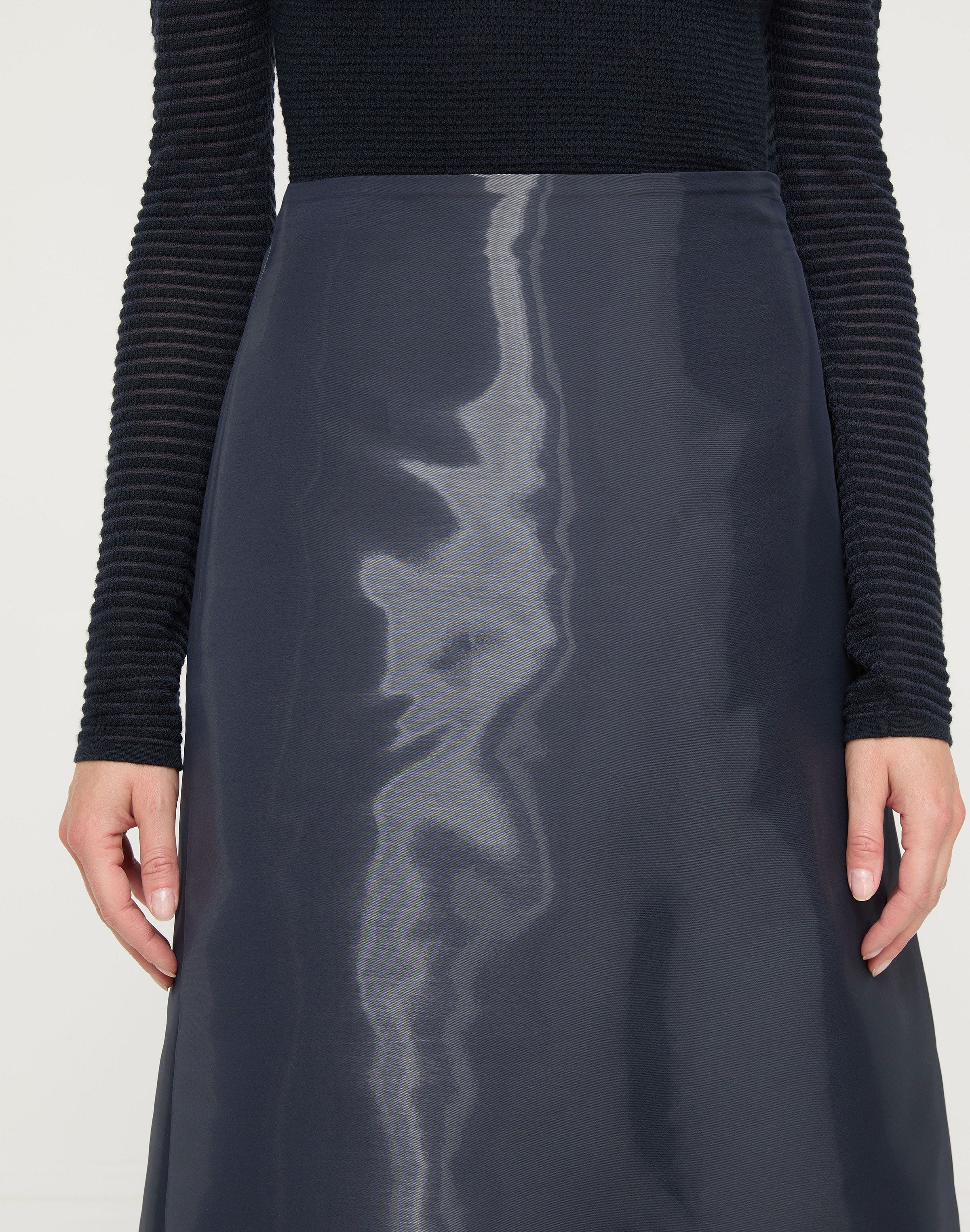 Liquid Twill A-Line Floor Length Skirt