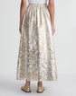 Metallic Baroque Botanical Jacquard Flared Skirt