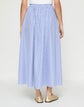 Stripe Cotton Gathered Waist Skirt
