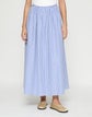 Stripe Cotton Gathered Waist Skirt