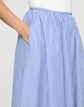 Stripe Cotton Gathered Waist Skirt