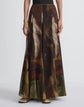 L148 X Save Venice Print Silk Georgette Floor Length Godet Skirt