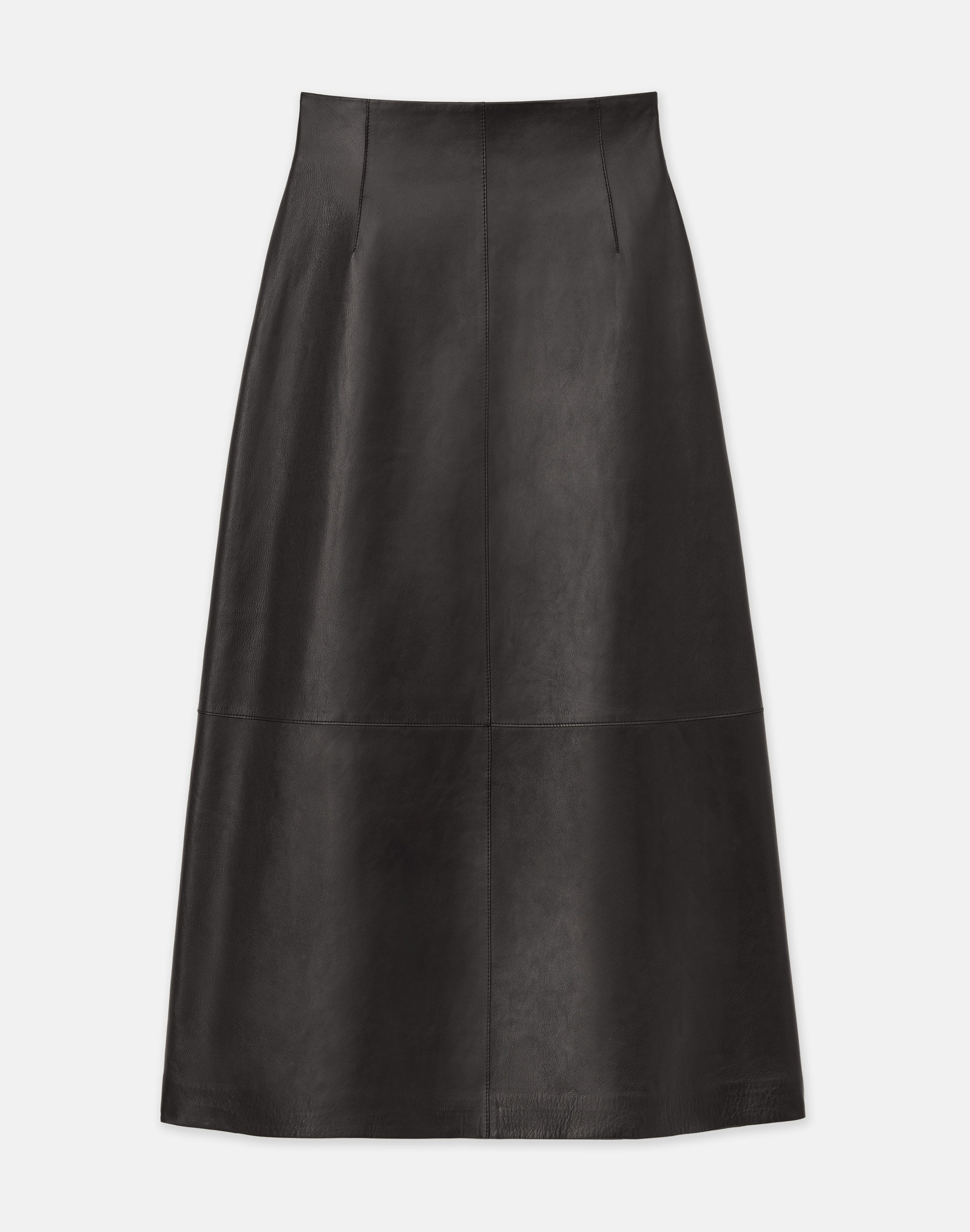 Nappa Lambskin Leather High-Waisted Skirt
