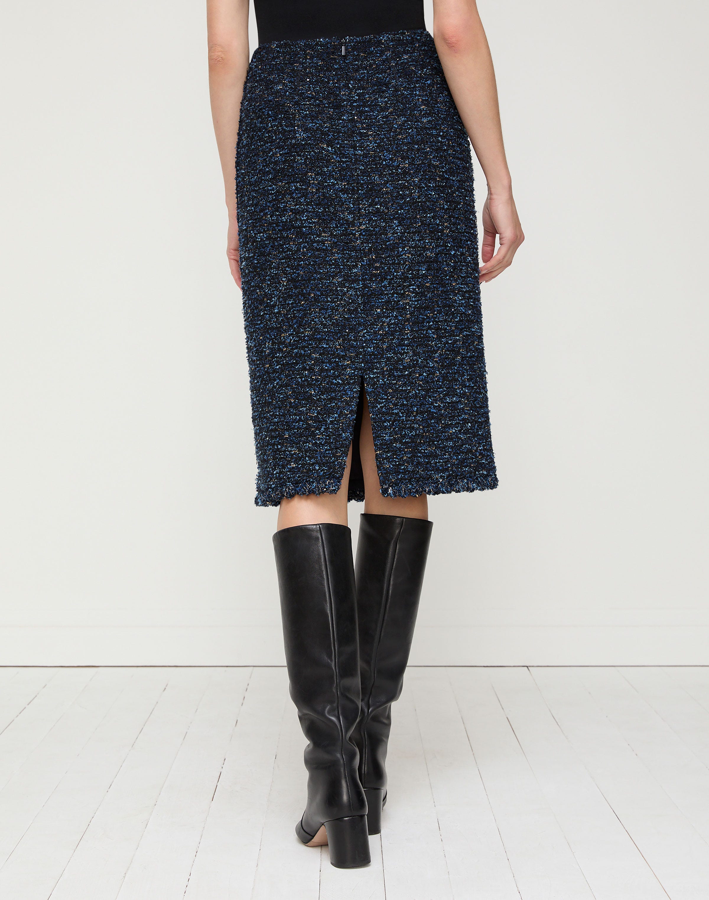 Cosmos Bouclé Tweed Crochet Trim Skirt