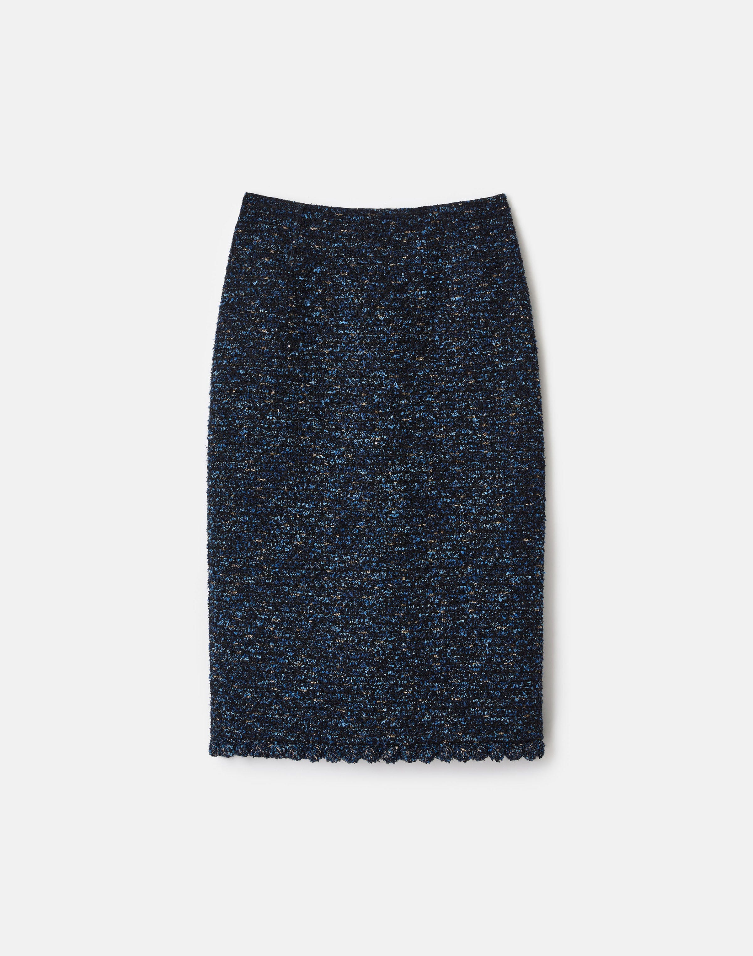 Cosmos Bouclé Tweed Crochet Trim Skirt