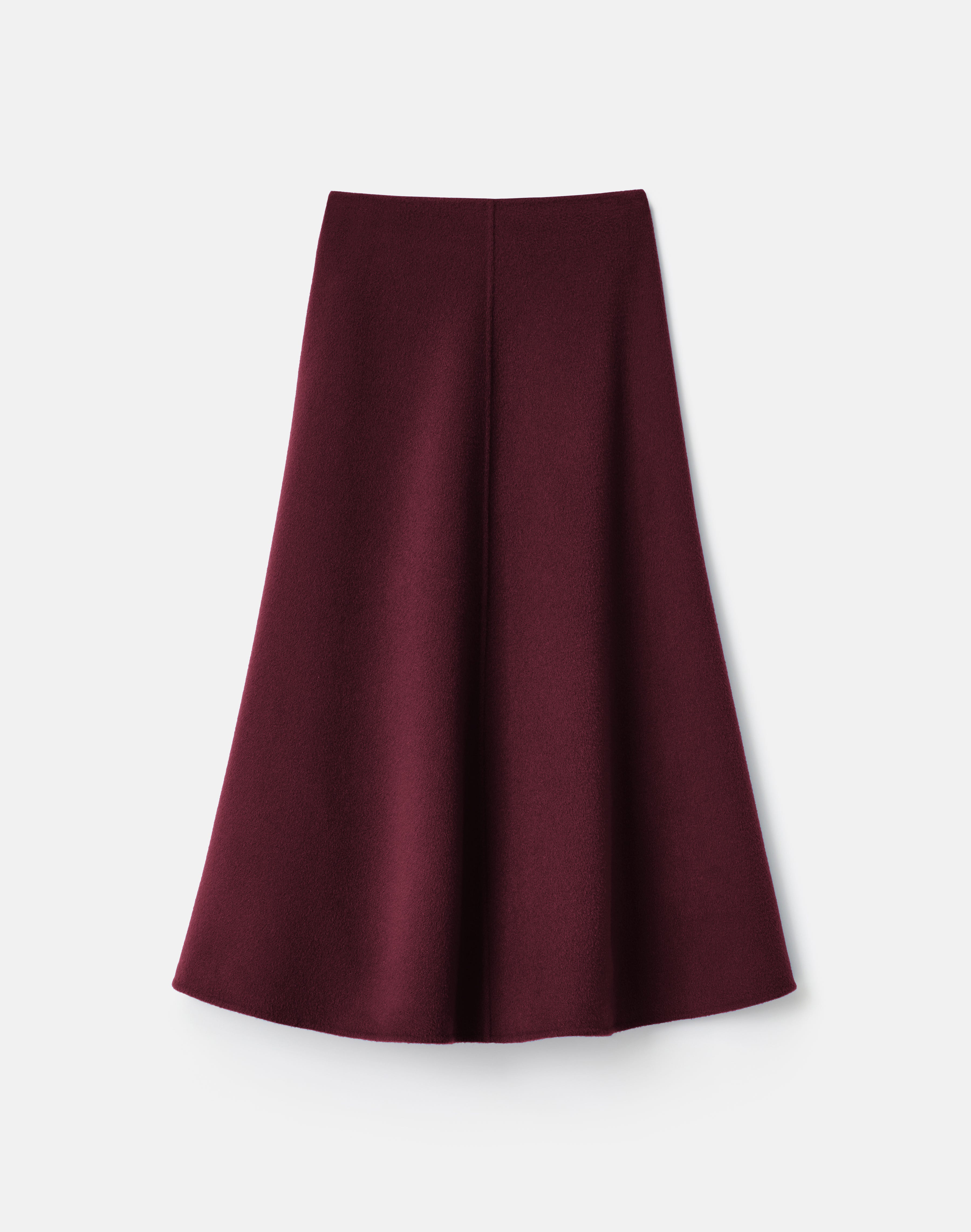 Wool-Cashmere Double Face Flared Skirt