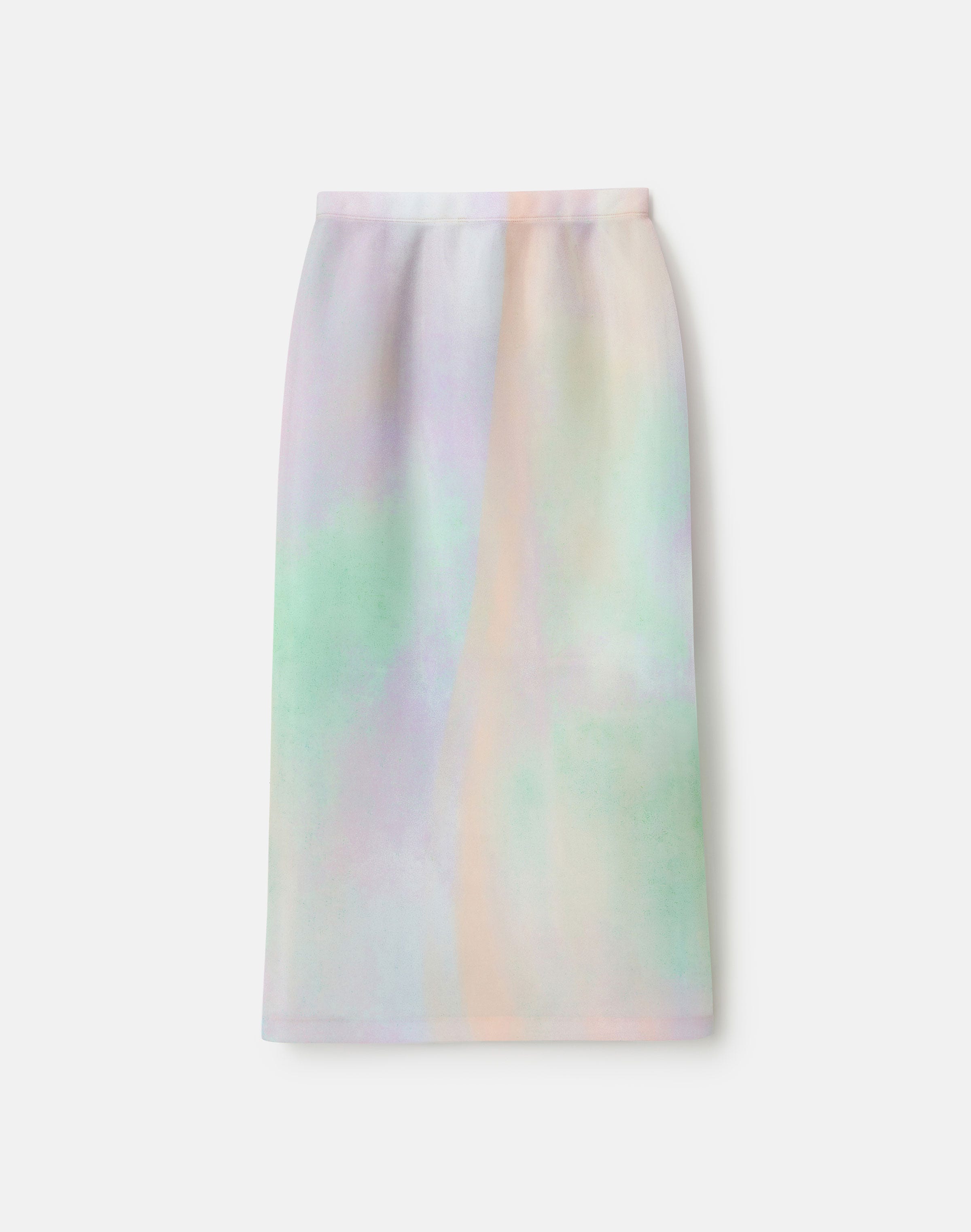 Aurora Print Neoprene Straight Midi Skirt