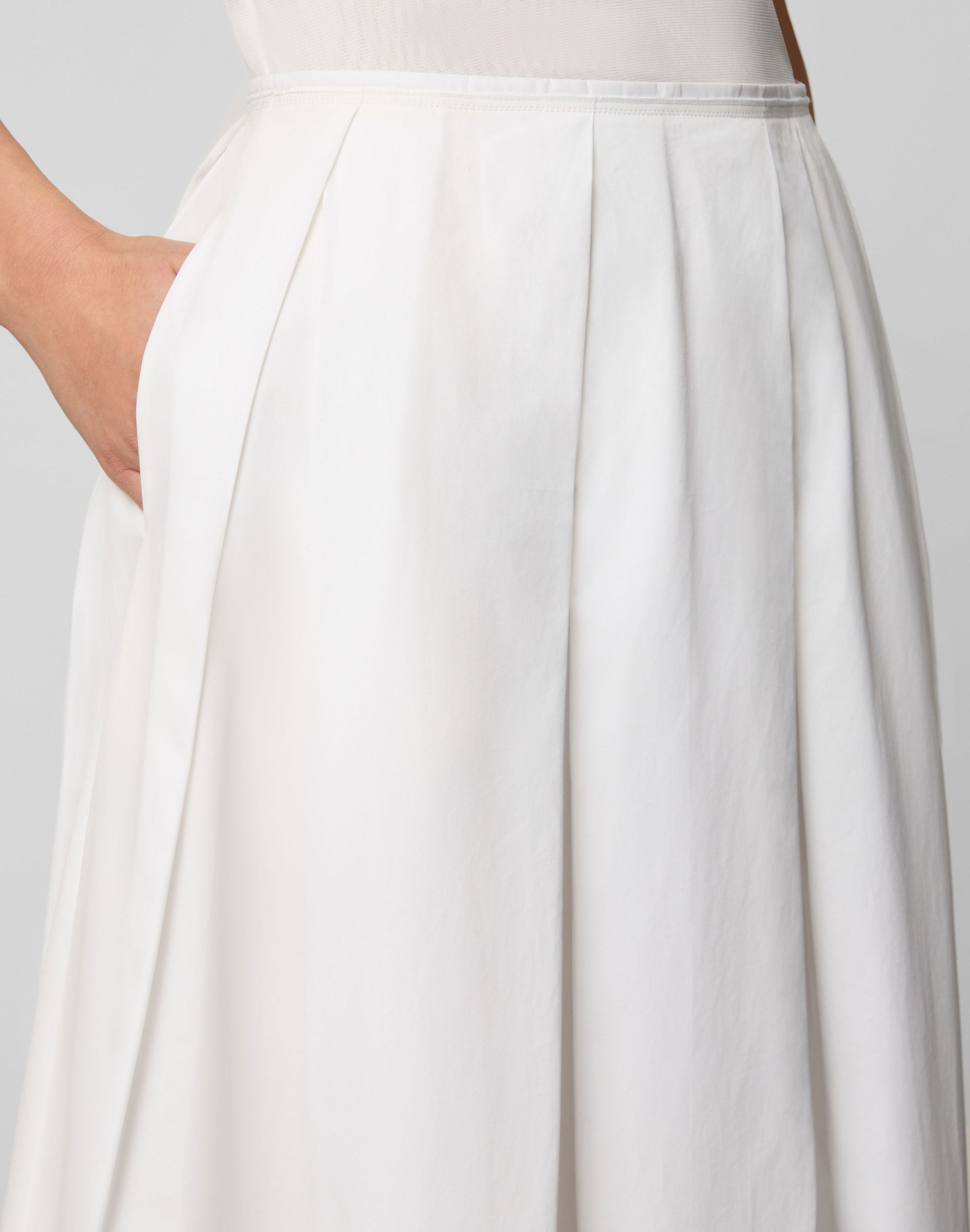 Organic Cotton Poplin A-Line Midi Skirt