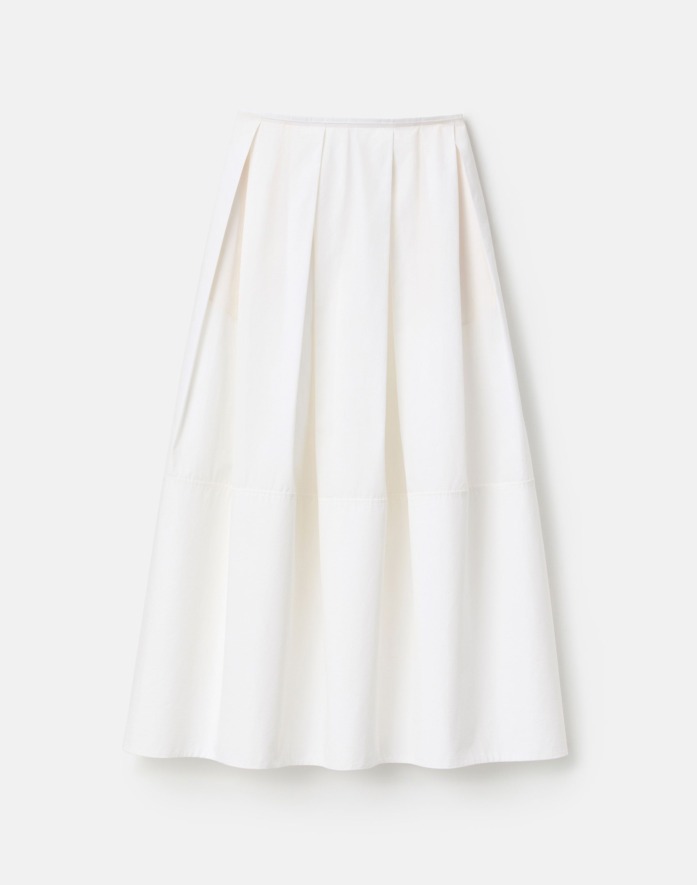 Organic Cotton Poplin A-Line Midi Skirt