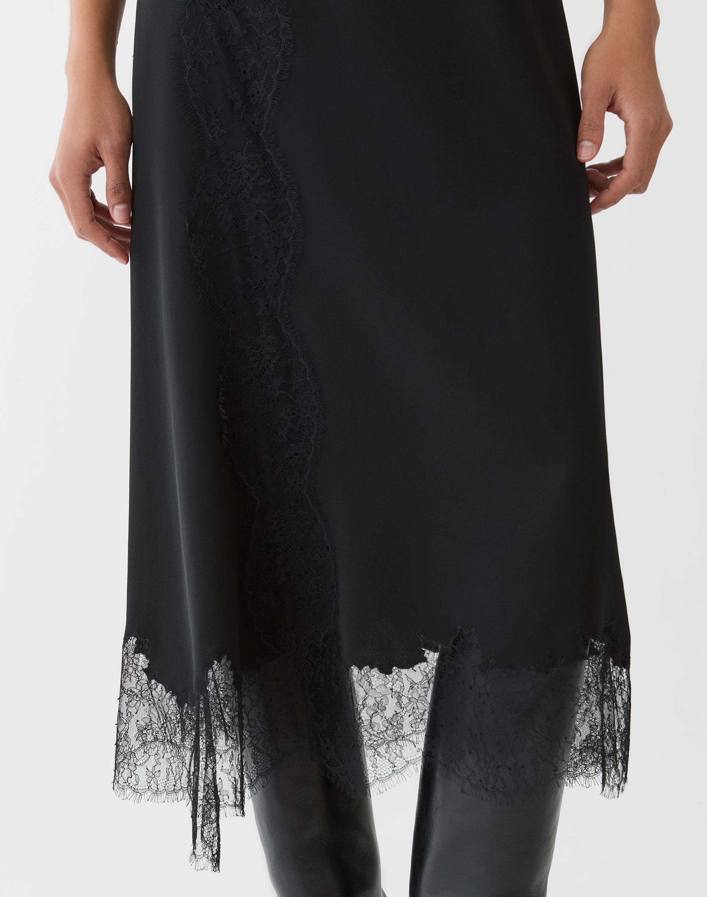 Responsible Finesse Crepe  & Chantilly Lace Skirt