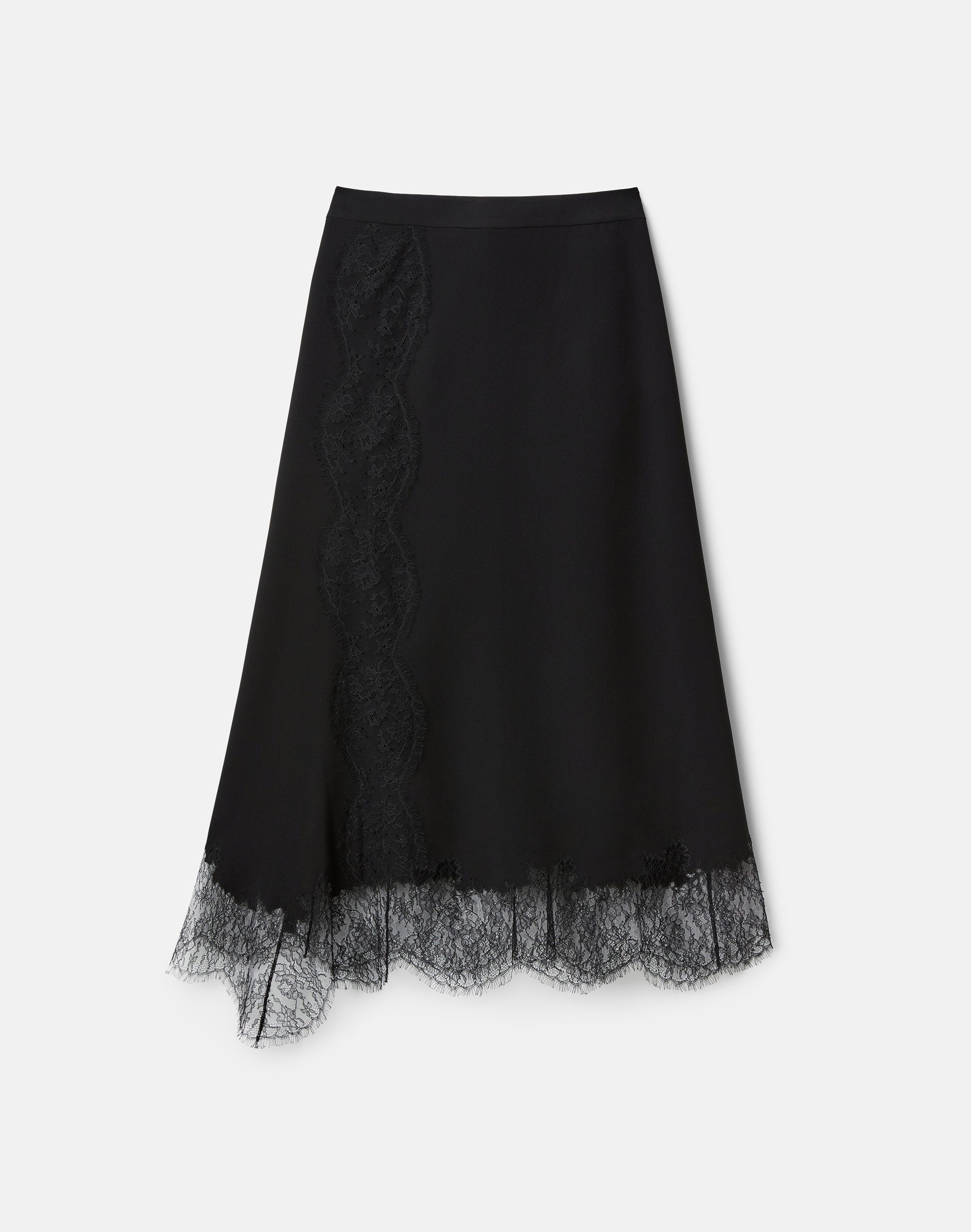 Responsible Finesse Crepe  & Chantilly Lace Skirt