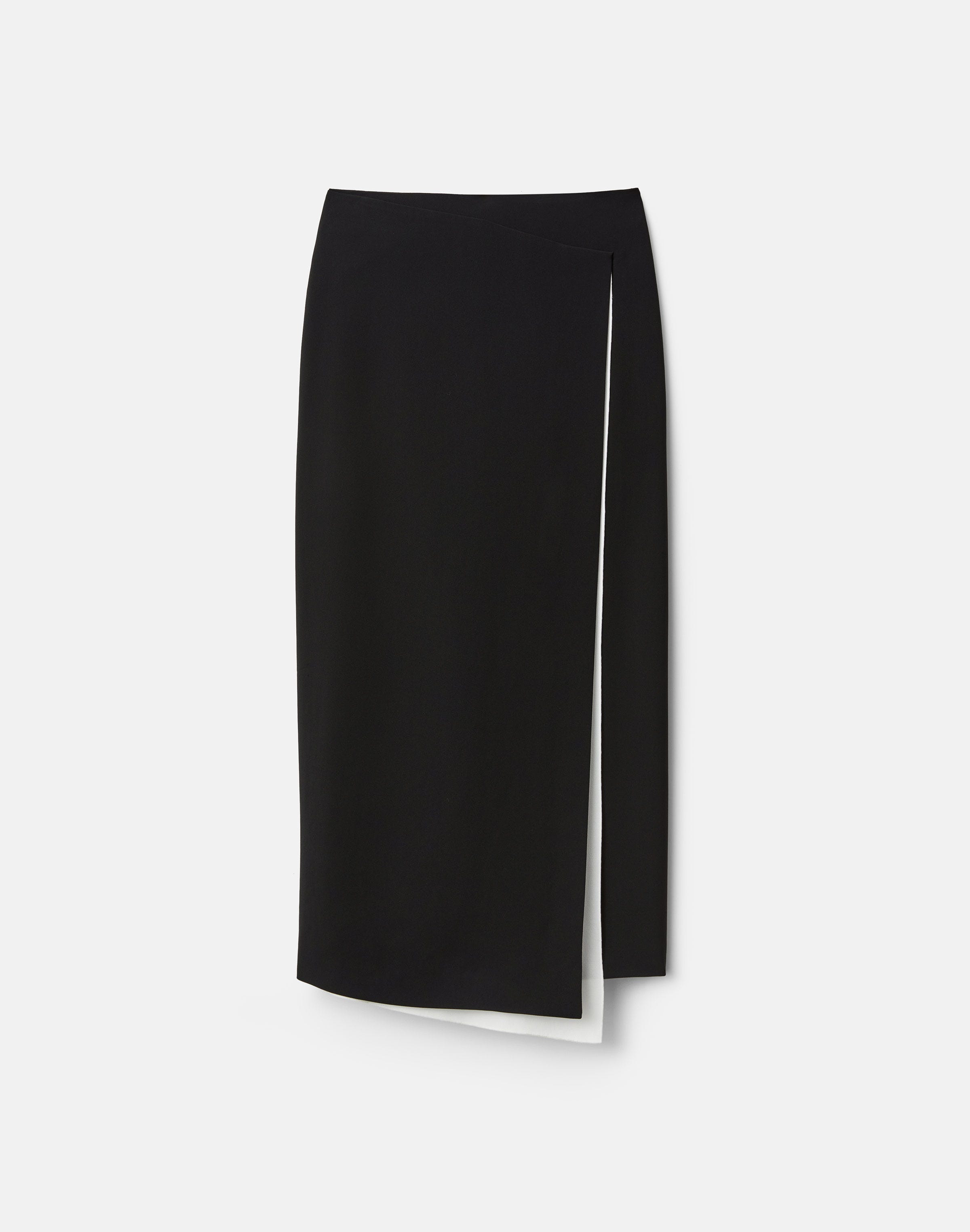 Responsible Finesse Crepe Contrast Asymmetric Skirt