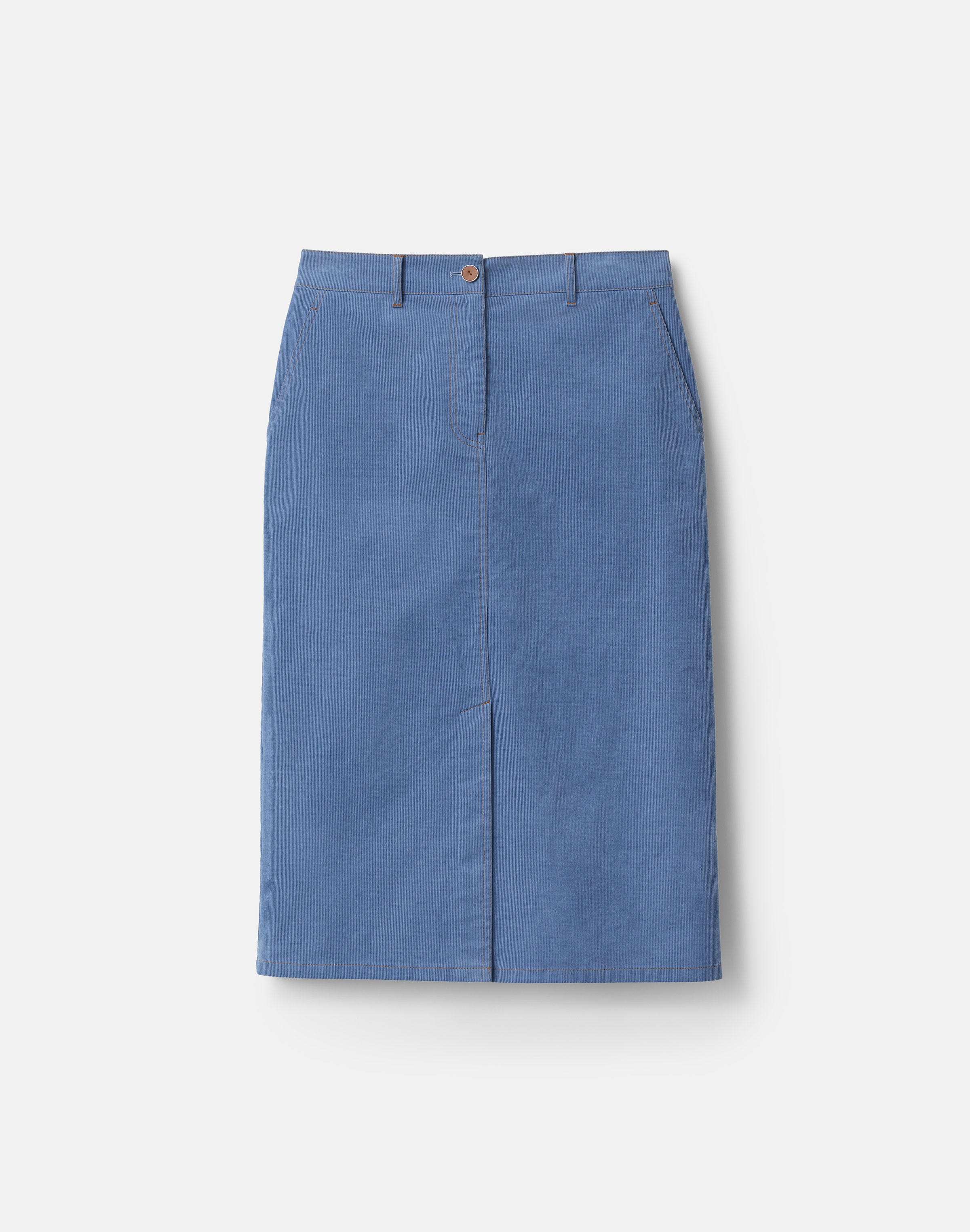 Fine Wale Corduroy Front Slit Trouser Skirt