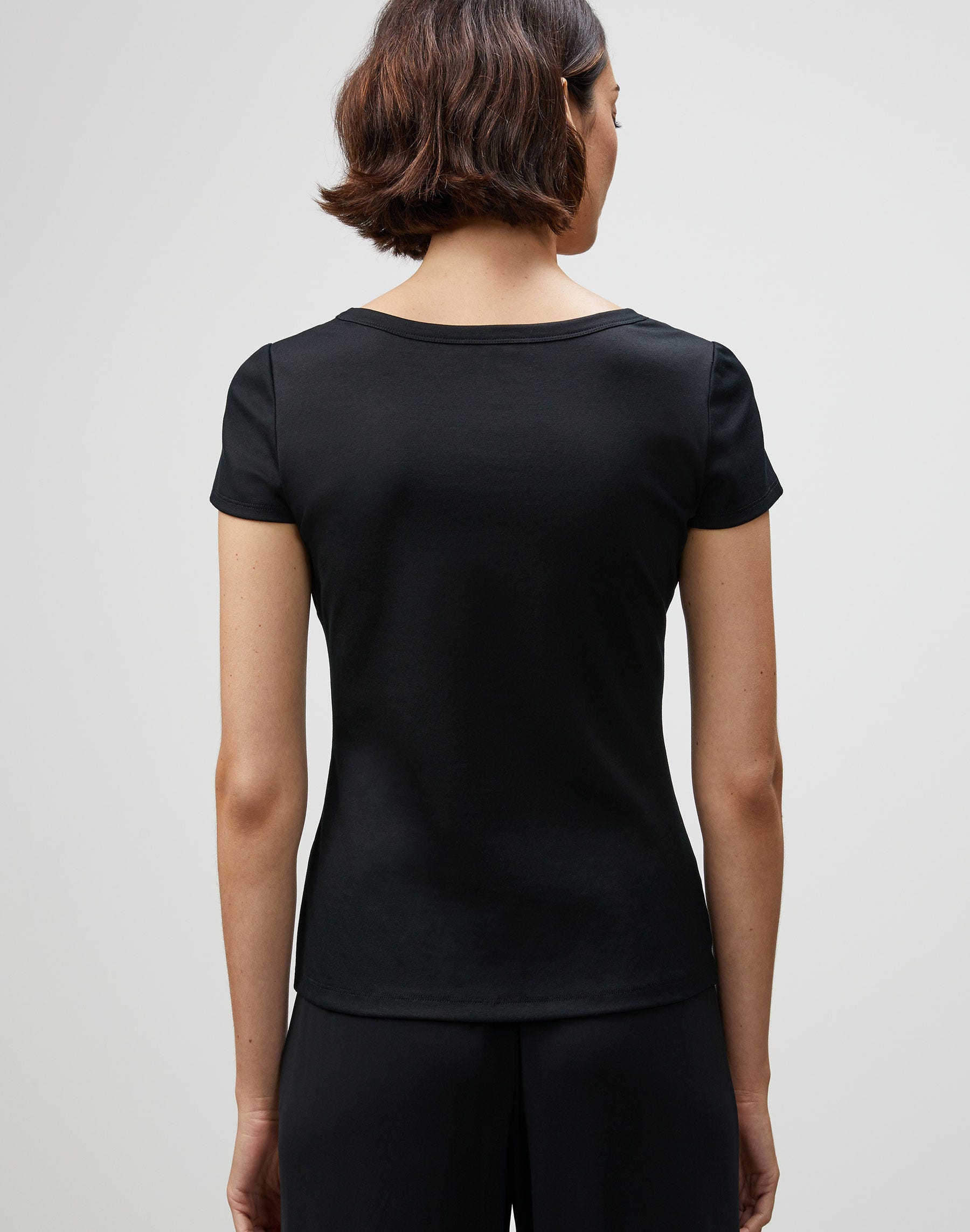 Cotton Rib Scoop Neck T-Shirt