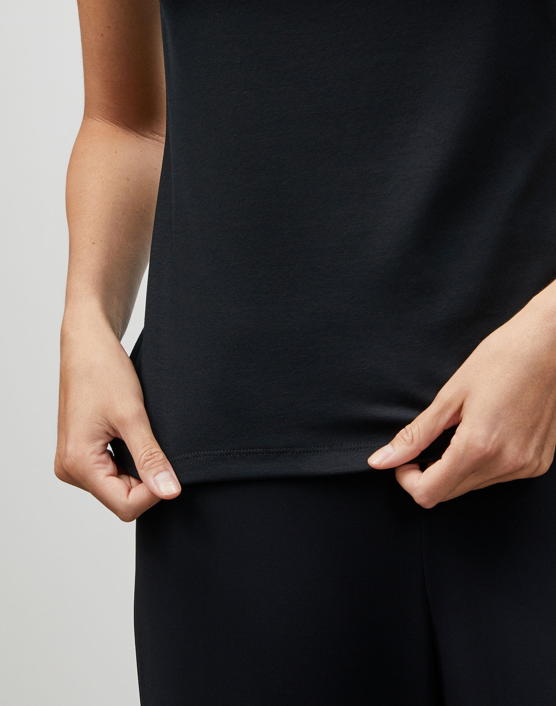 Cotton Rib Scoop Neck T-Shirt
