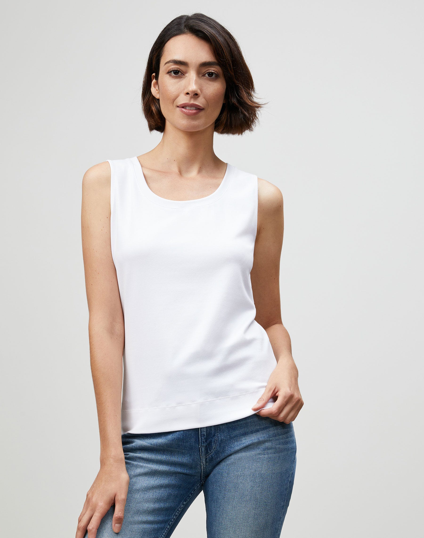 Cotton Rib Scoop Neck Tank