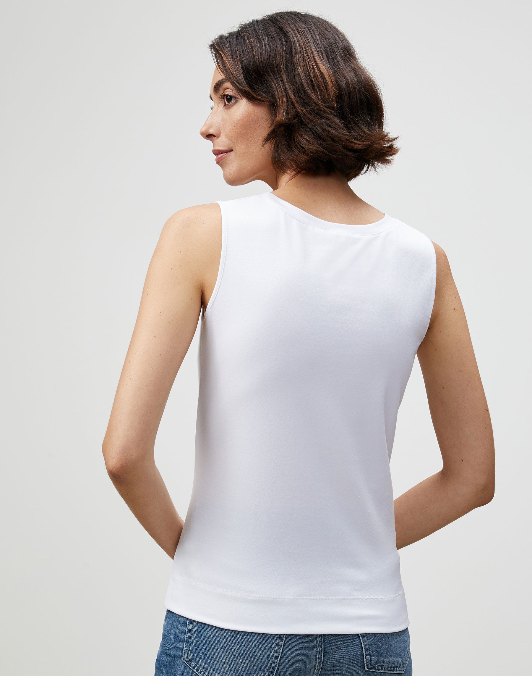 Cotton Rib Scoop Neck Tank