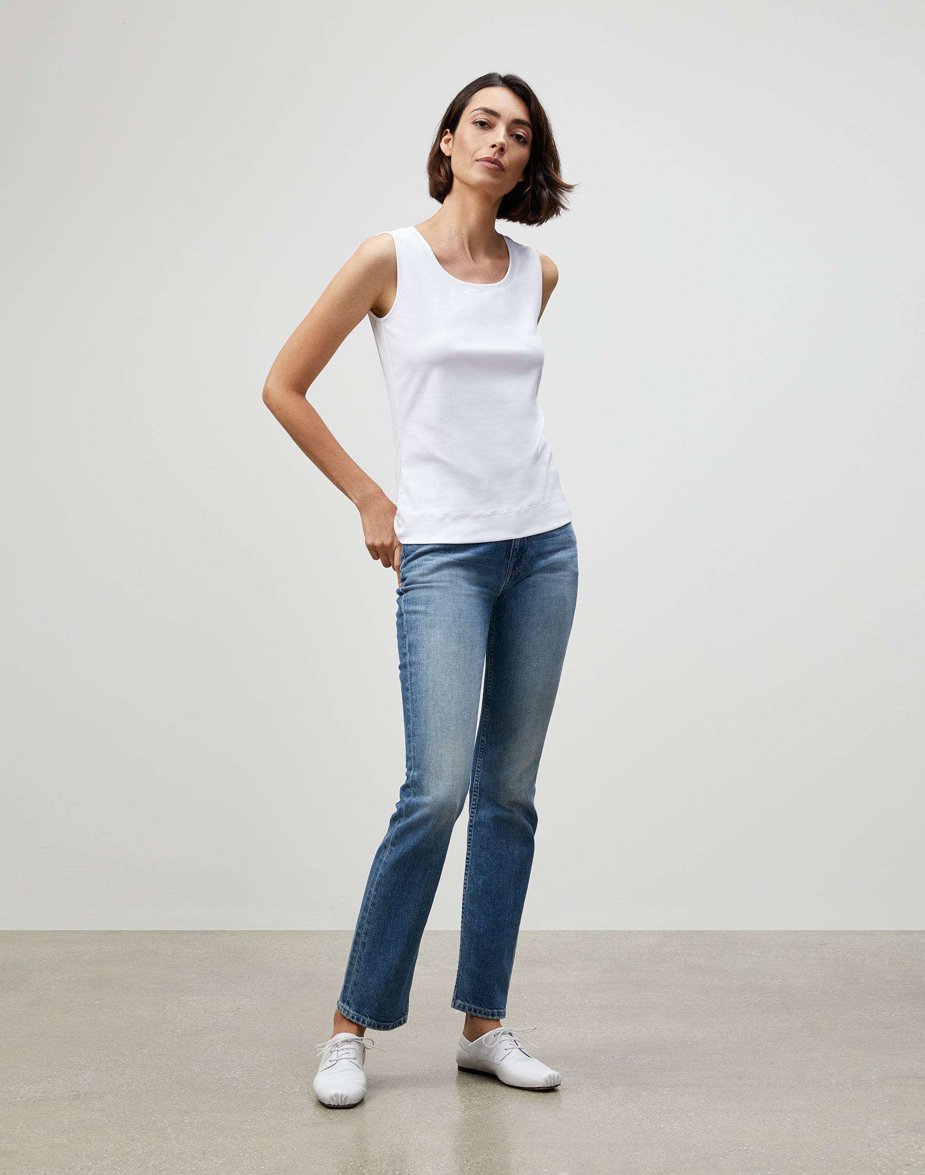 Cotton Rib Scoop Neck Tank