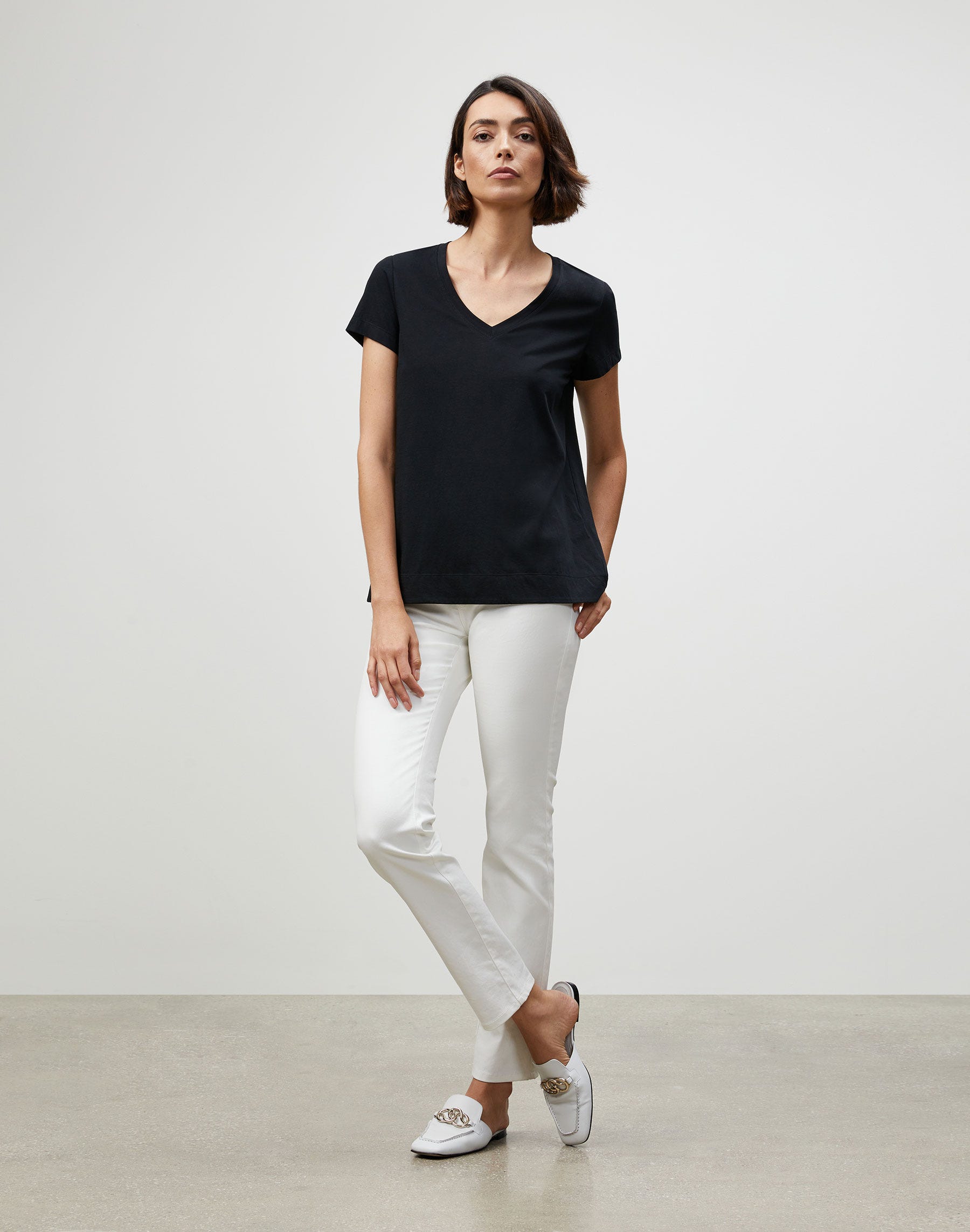 Plus-Size Cotton Jersey Modern V-Neck Tee
