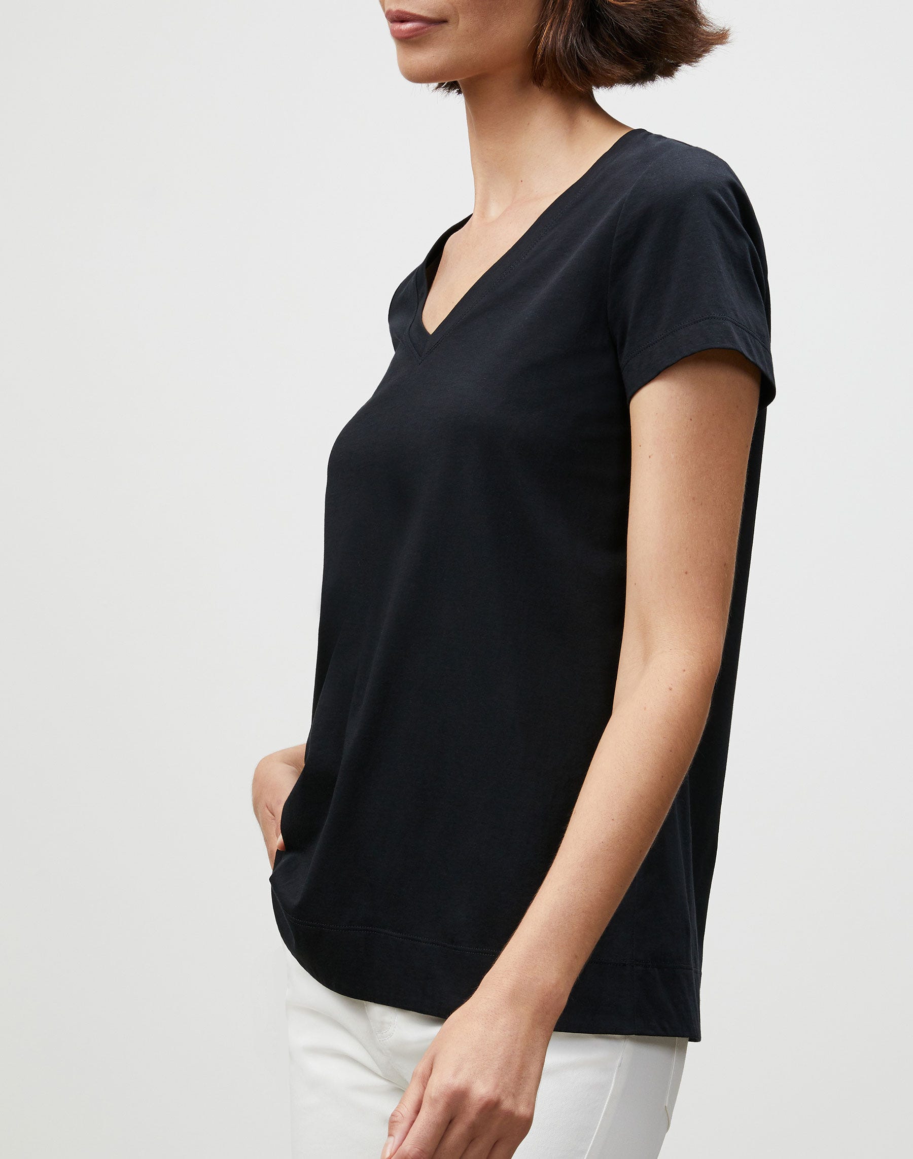 Cotton Jersey Modern V-Neck Tee