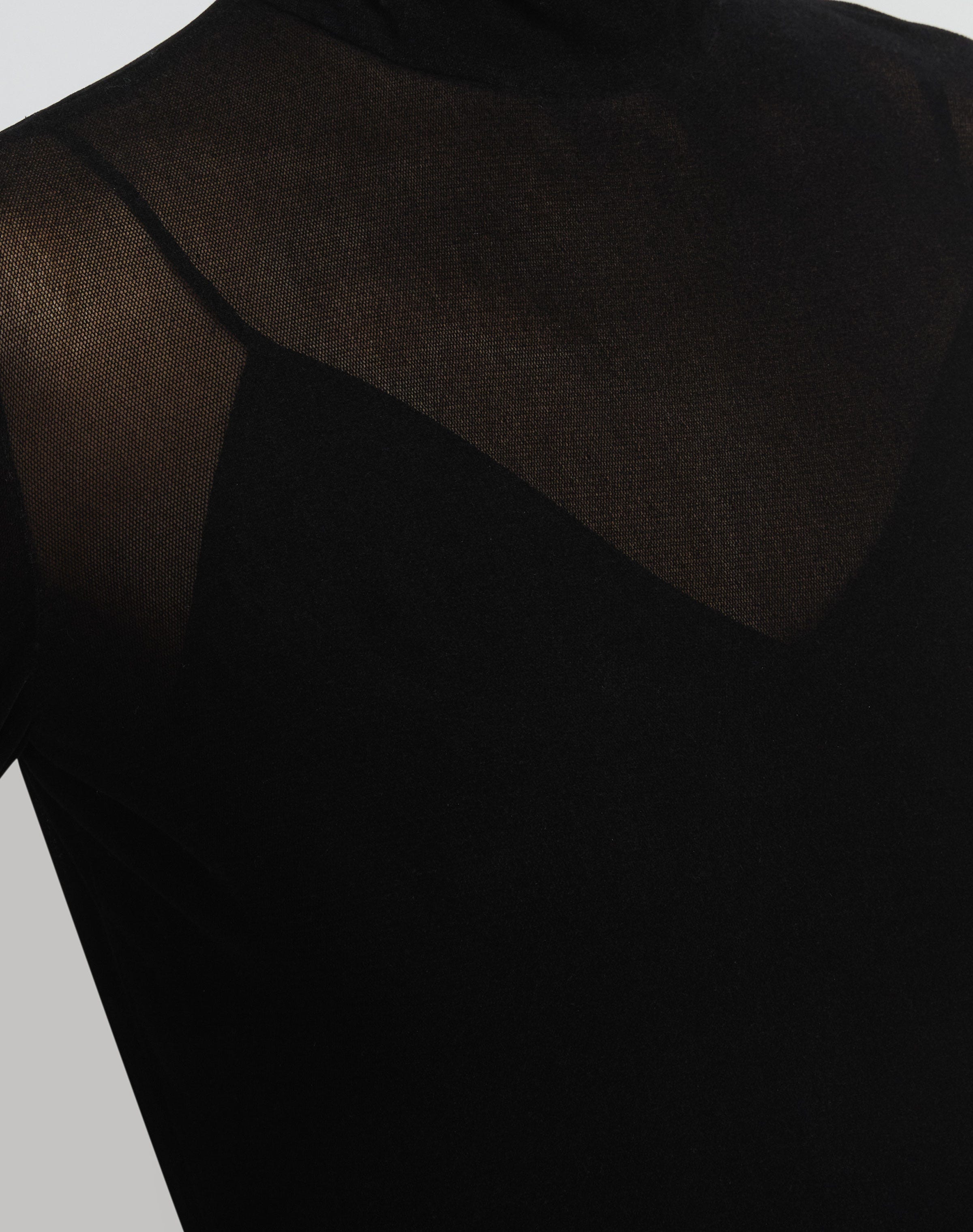 Plus-Size Velvet Mesh Jersey Sheer Turtleneck top