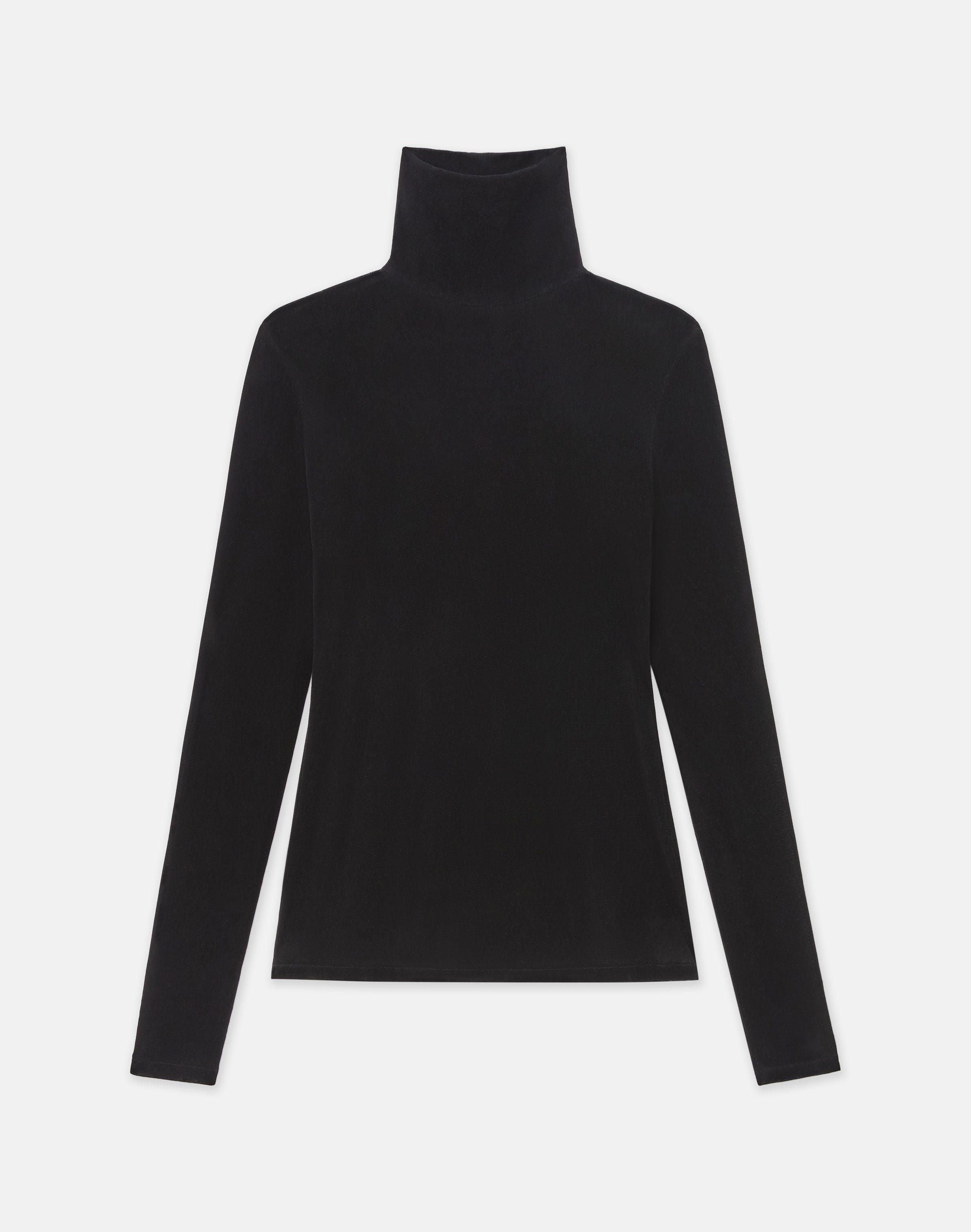 Plus-Size Velvet Mesh Jersey Sheer Turtleneck top