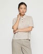 Fine Stripe Linen-Cotton Raglan Sleeve Polo