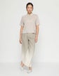 Fine Stripe Linen-Cotton Raglan Sleeve Polo