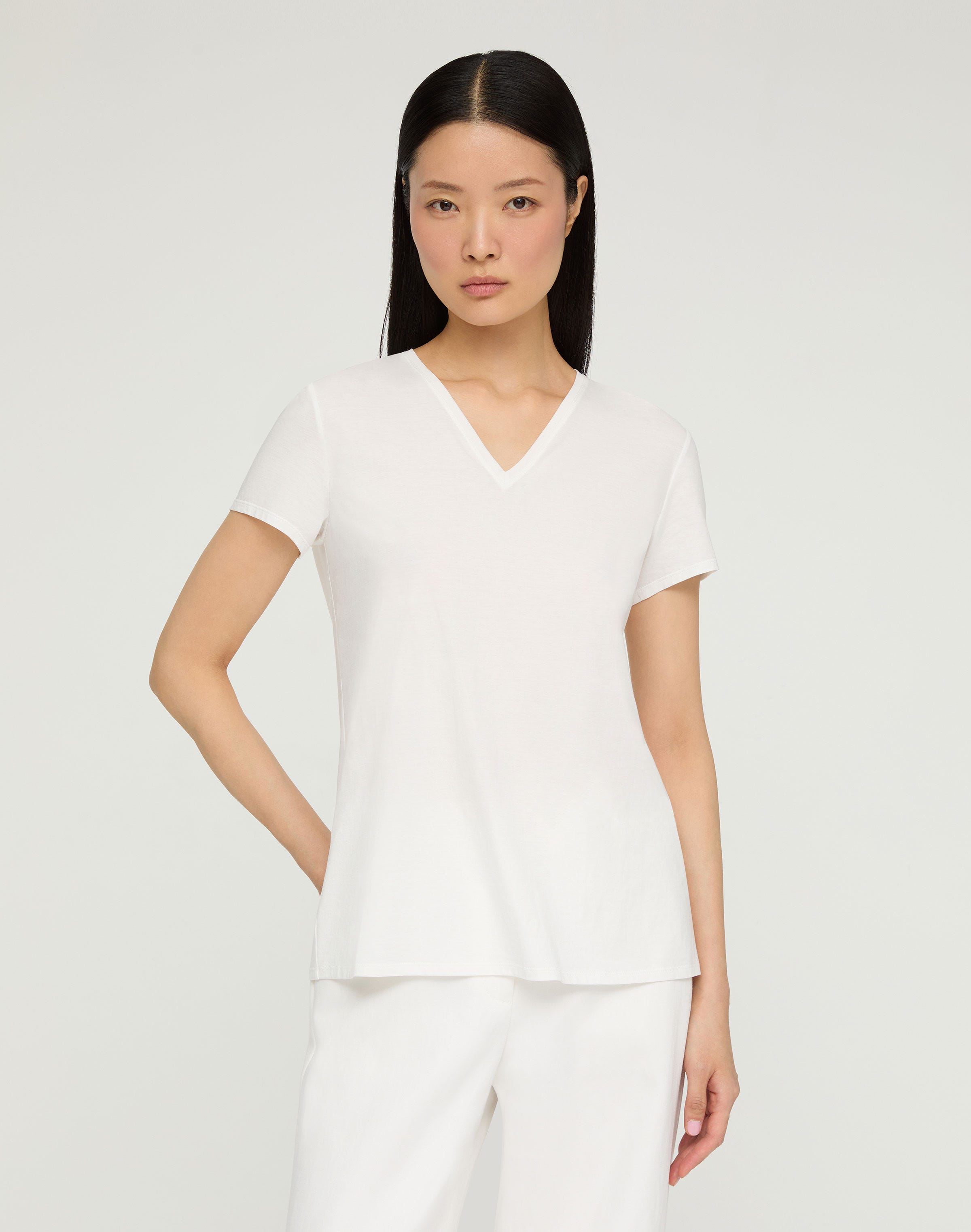 Petite Cotton Jersey V-Neck T-Shirt