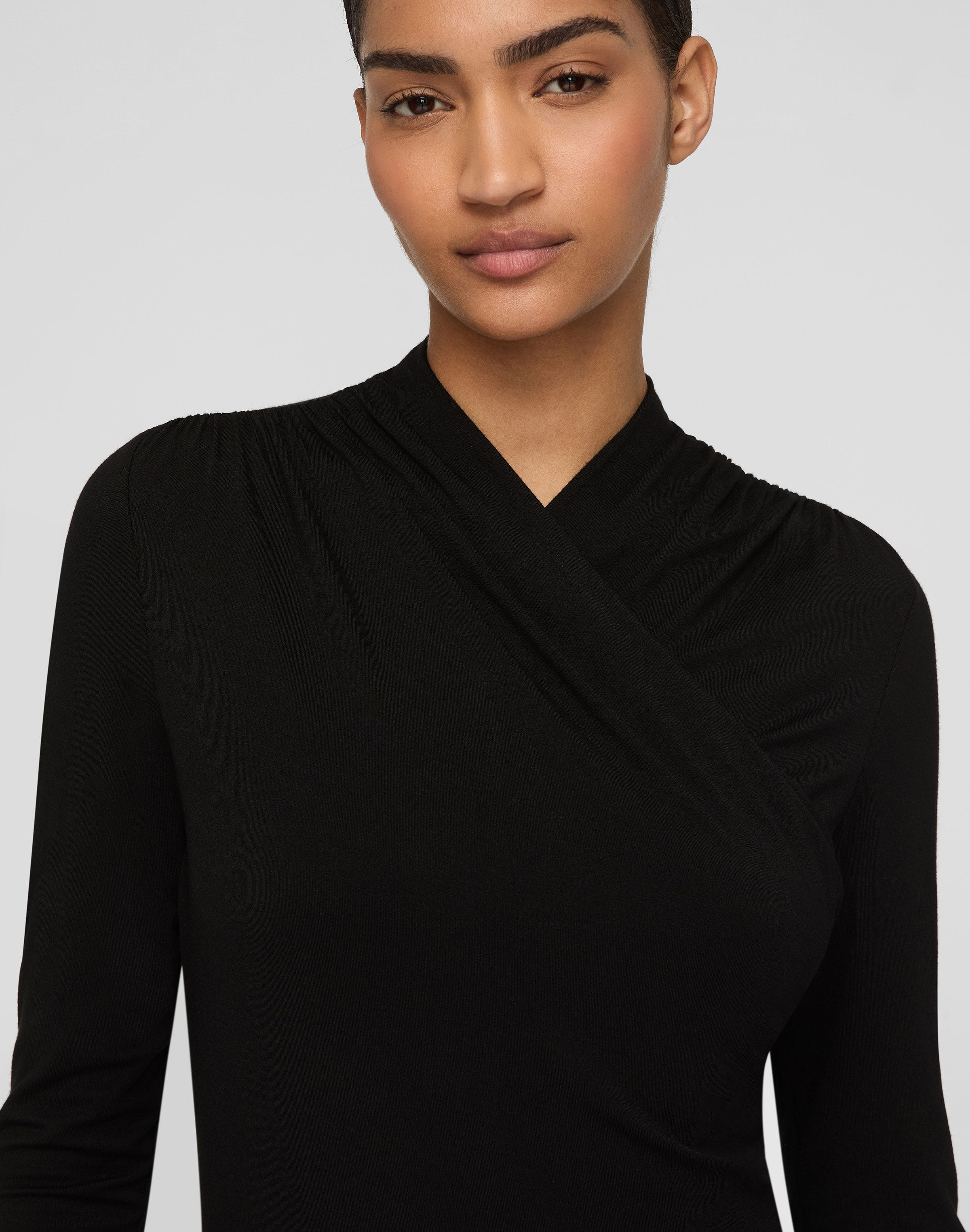 Nouveau Jersey Wrap Front Top