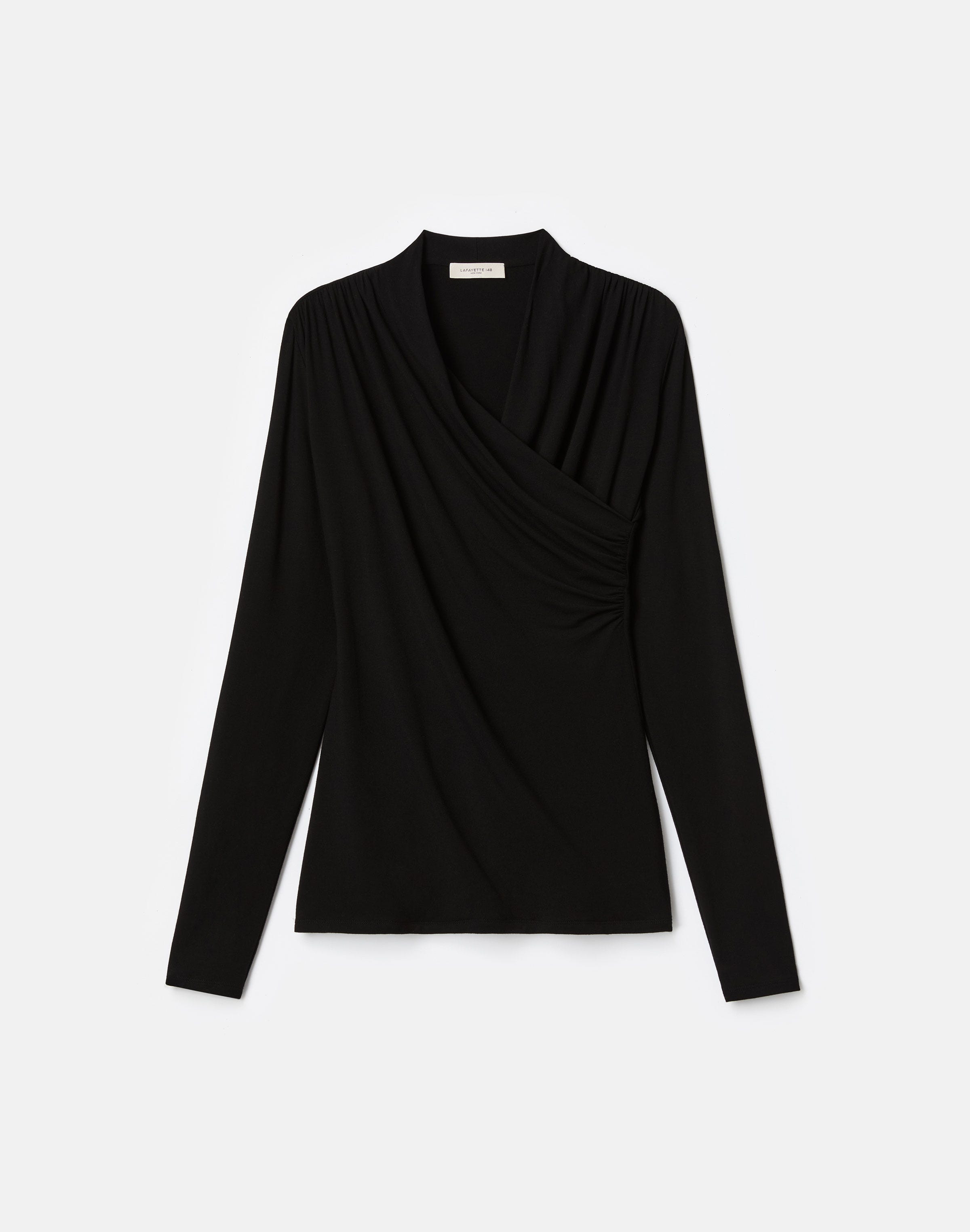 Nouveau Jersey Wrap Front Top