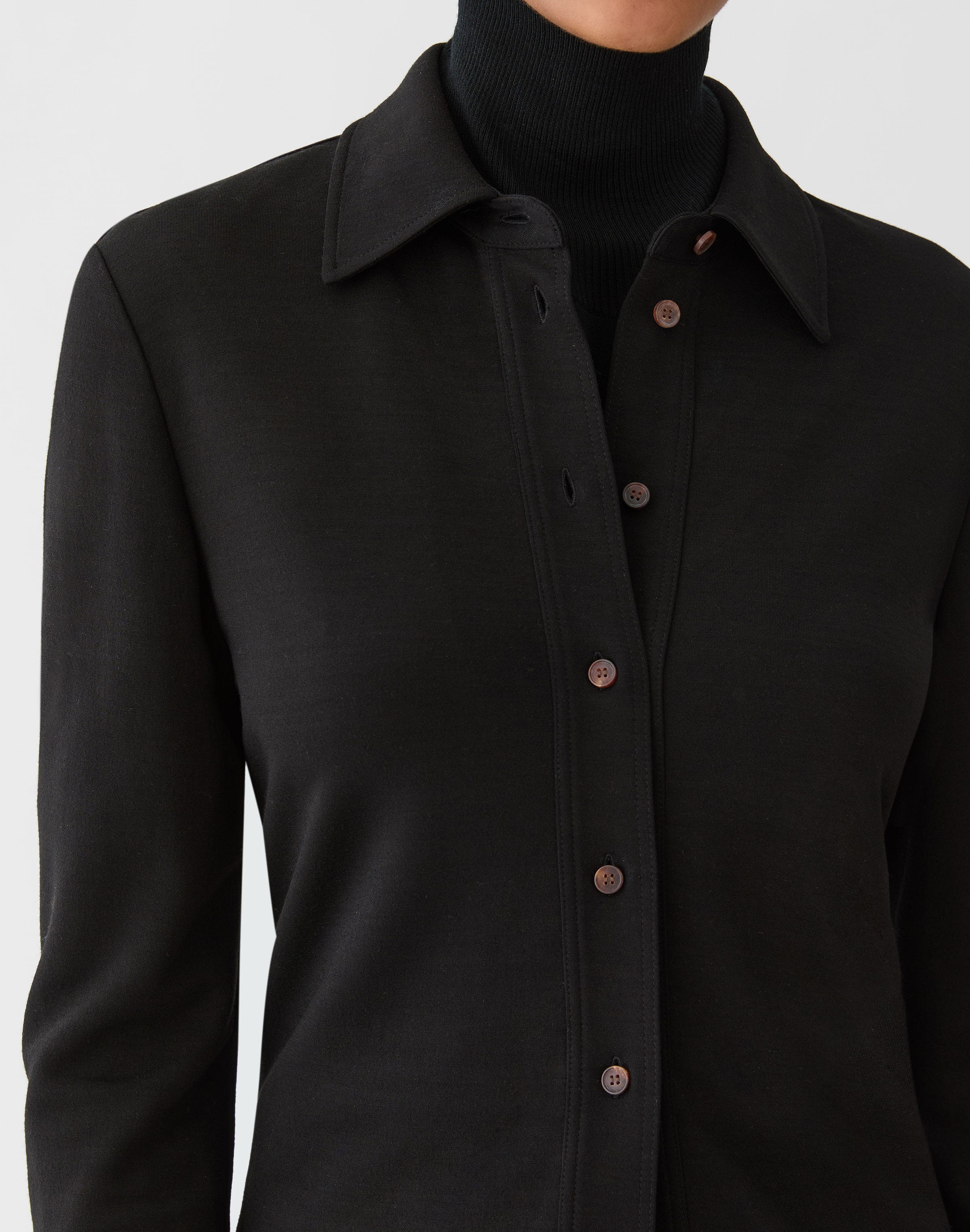 Double Knit Button Front Shirt