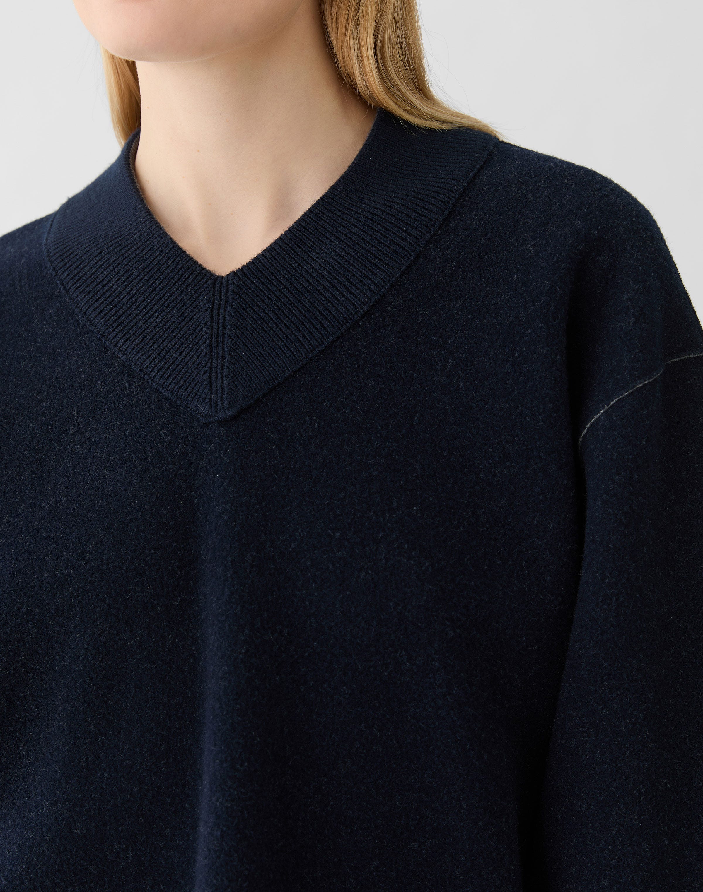 Wool-Cashmere Double Knit Reversible Top