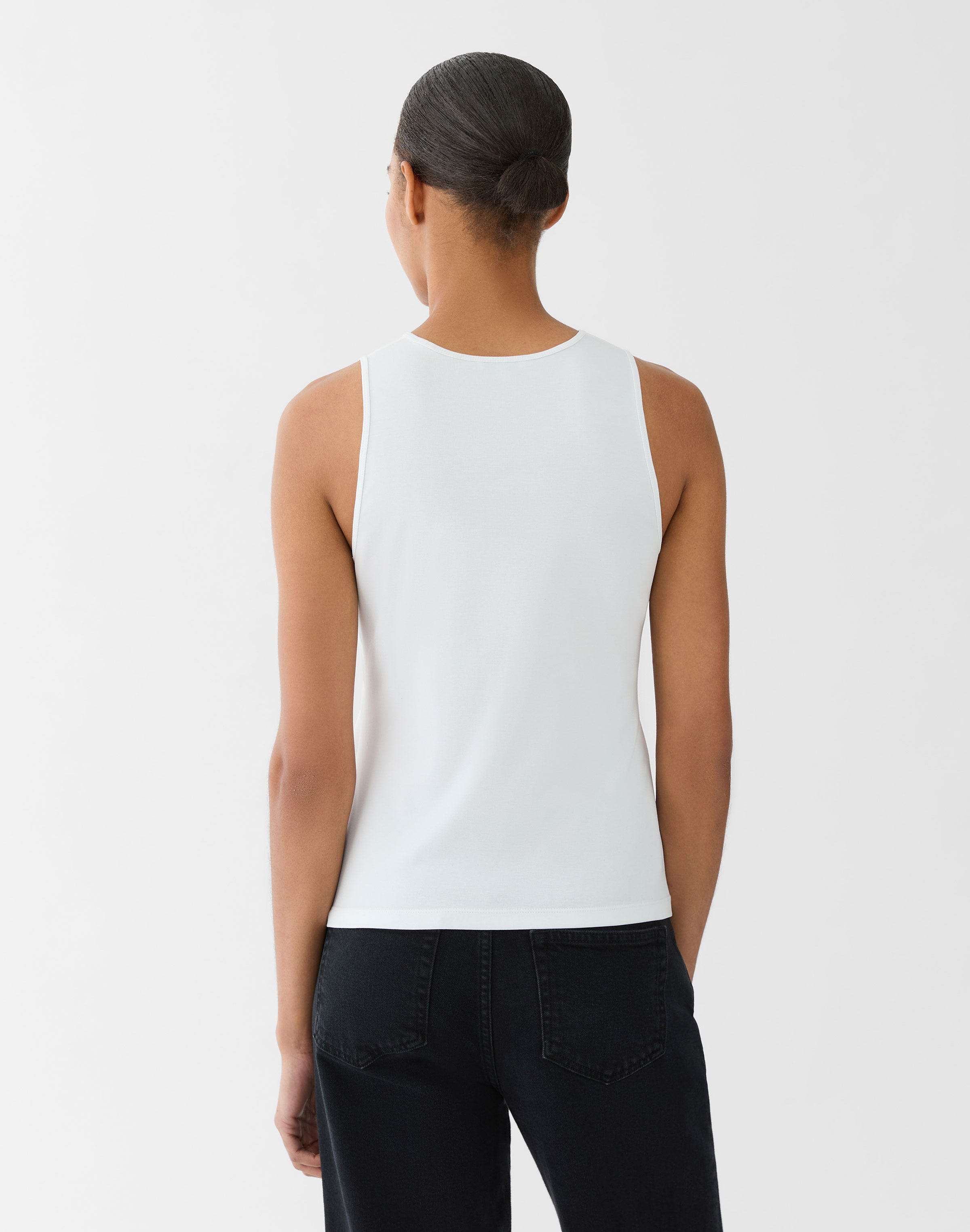 Cotton Rib Embroidered Racerback Tank