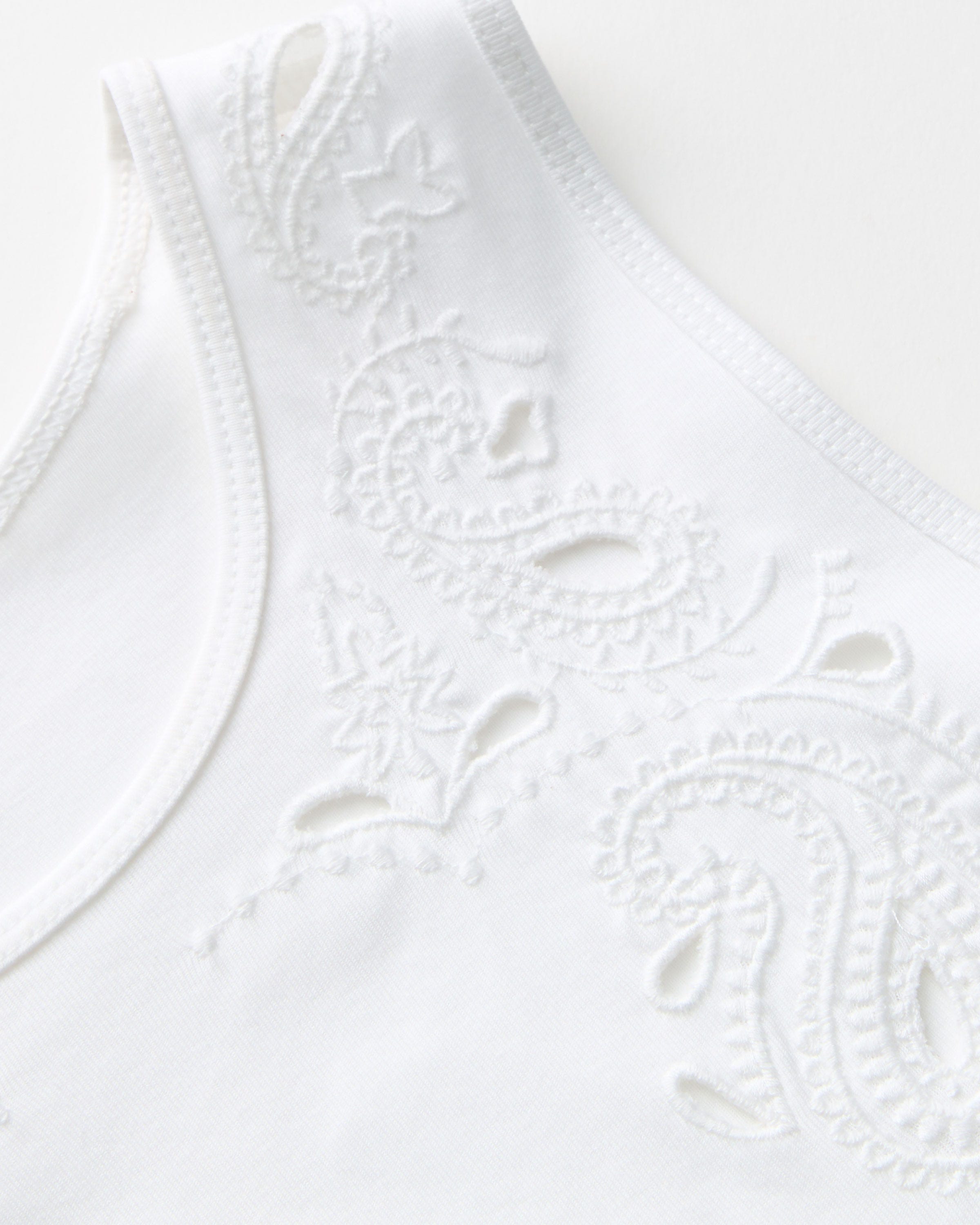 Cotton Rib Embroidered Racerback Tank