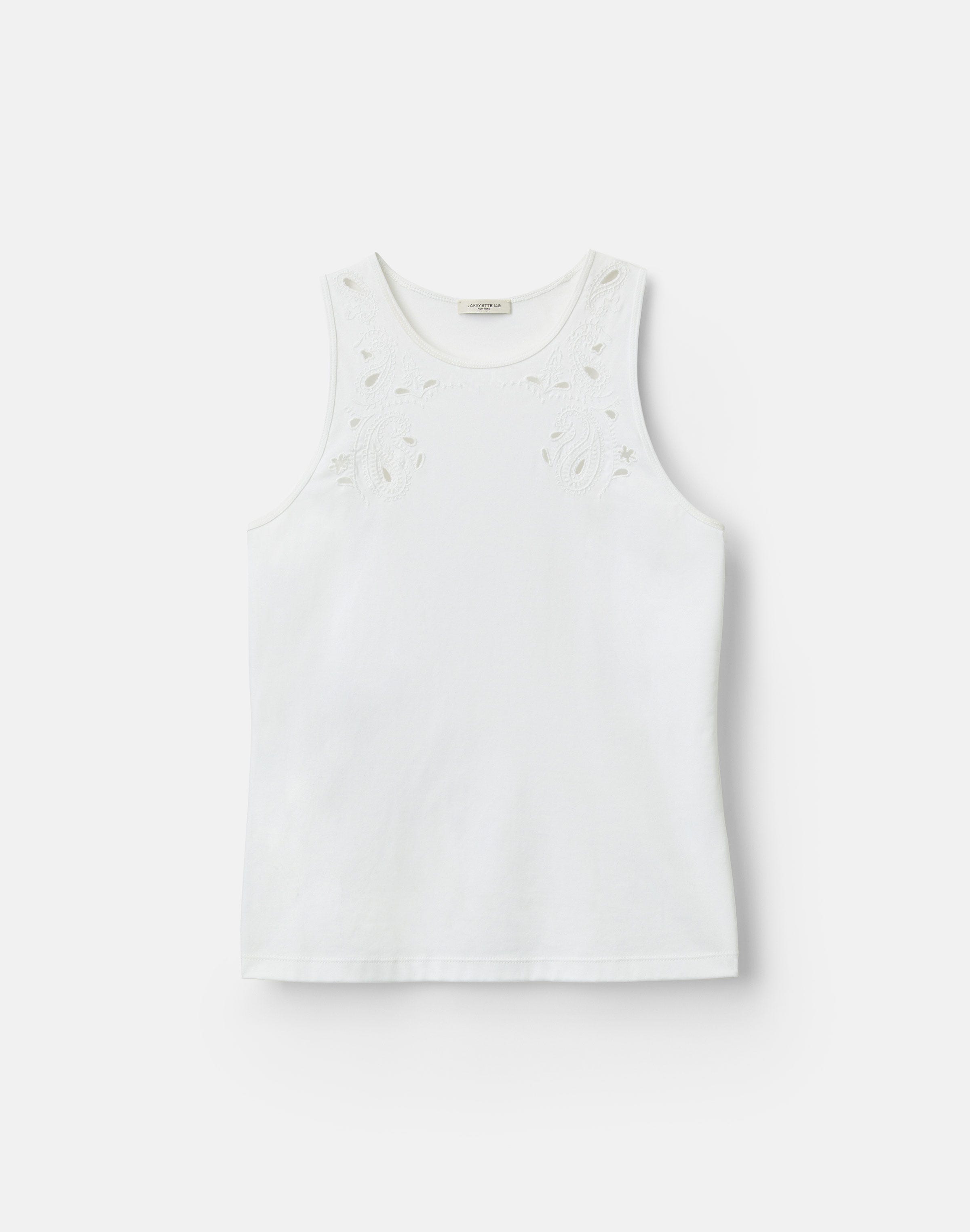 Cotton Rib Embroidered Racerback Tank