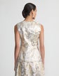 Metallic Baroque Botanical Jacquard Cutaway Vest