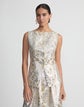 Metallic Baroque Botanical Jacquard Cutaway Vest