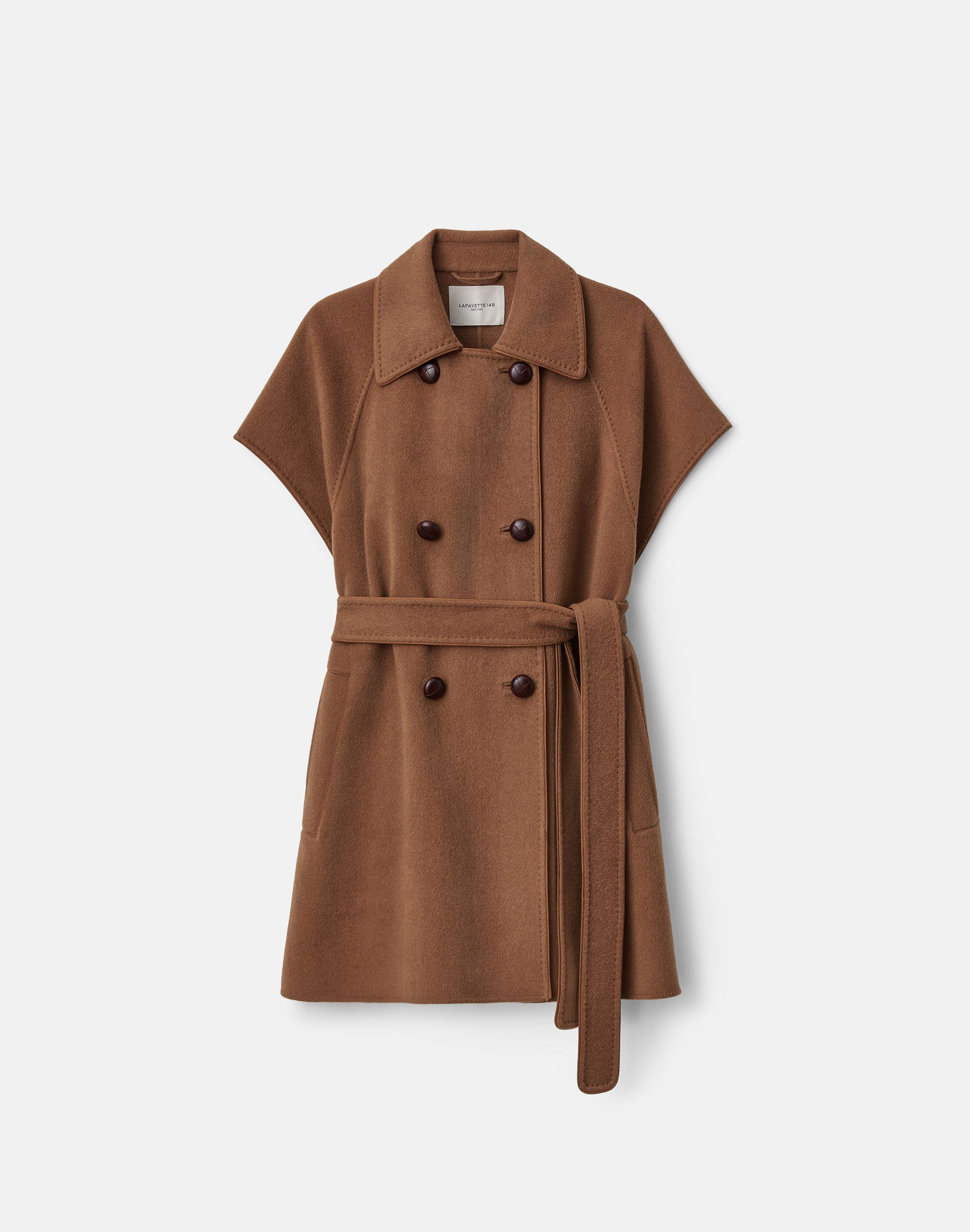 Cashmere Double Face Belted Trench Poncho