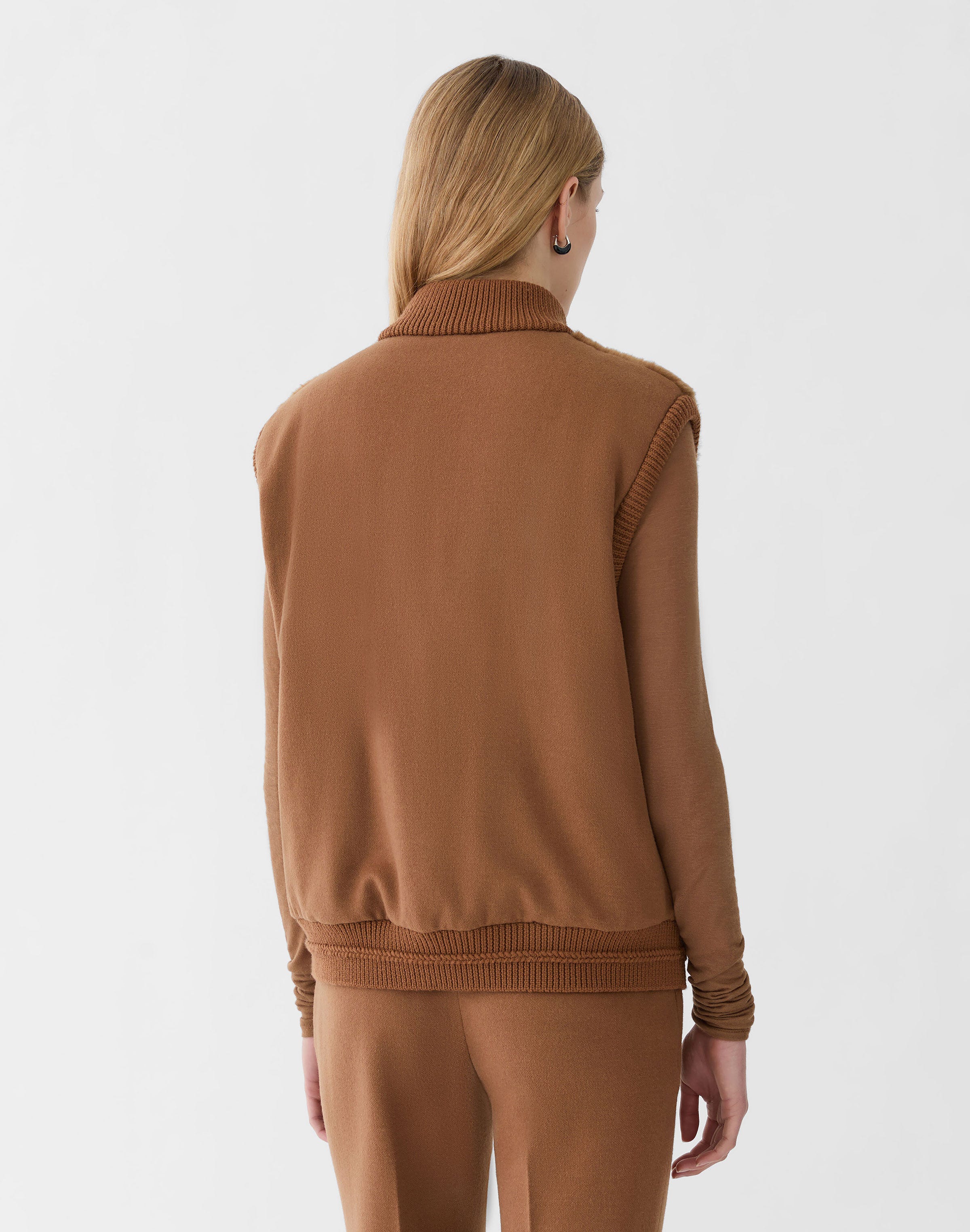 Shearling & Quilted Camel Hair Vest