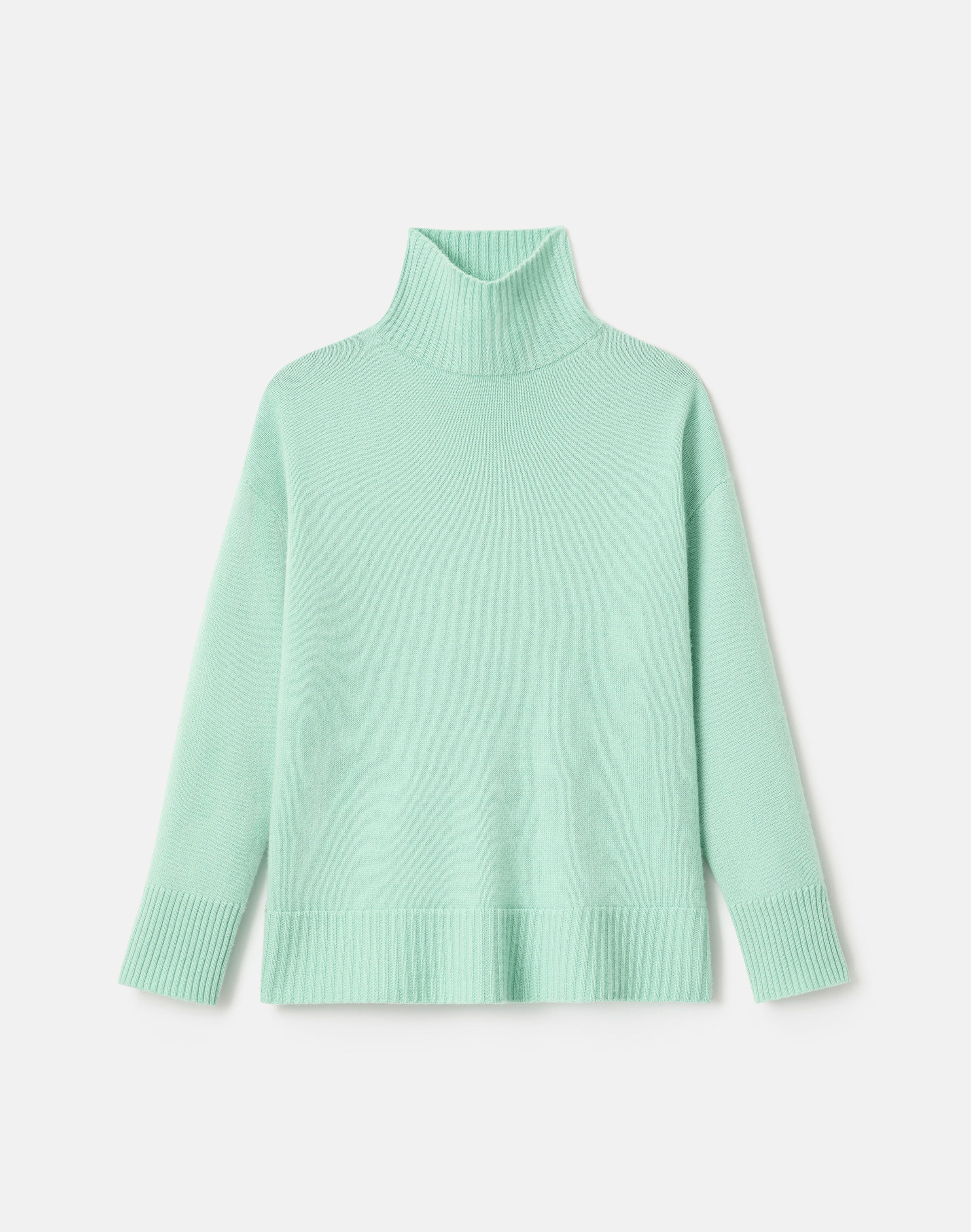 Plus-Size Cashmere Stand Collar Sweater