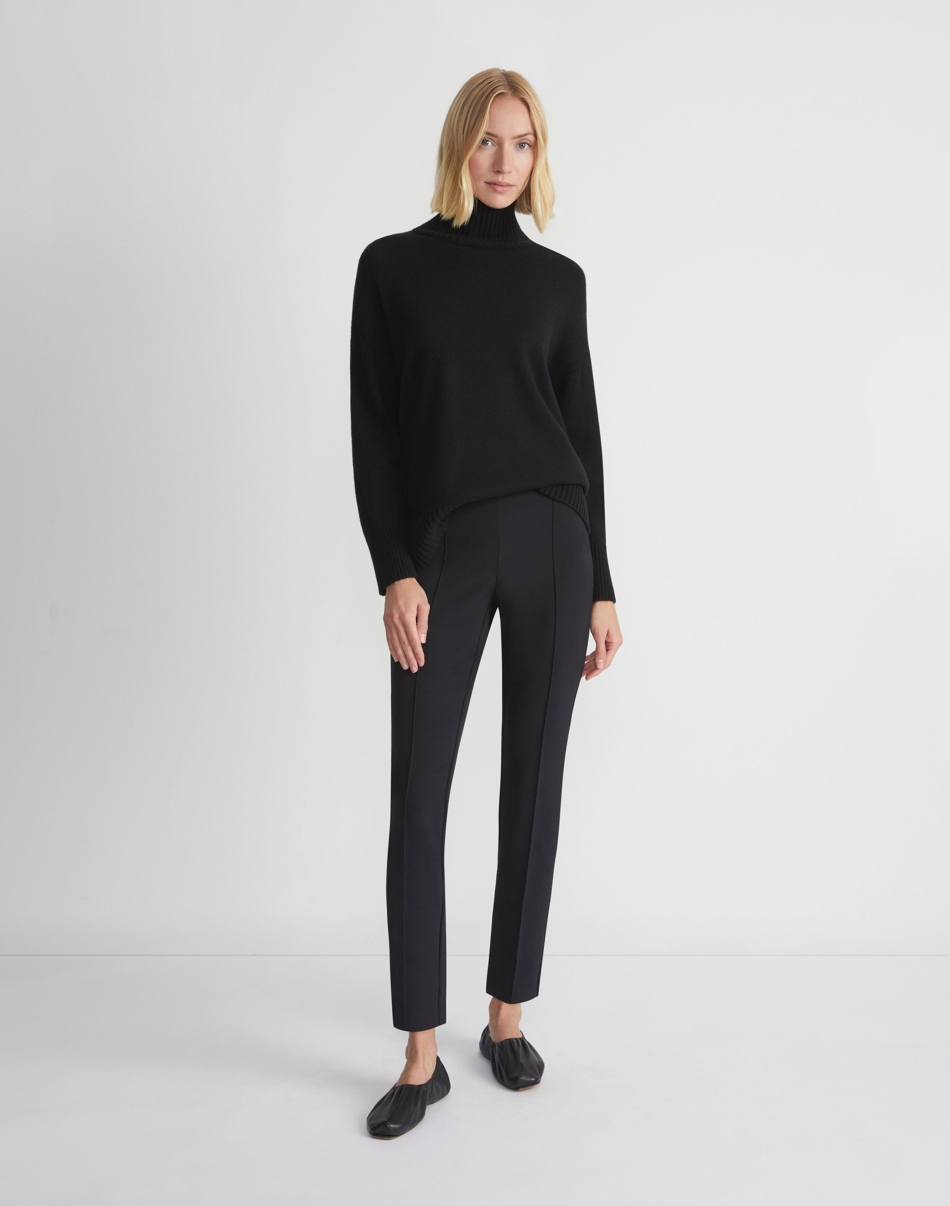Petite Cashmere Stand Collar Sweater