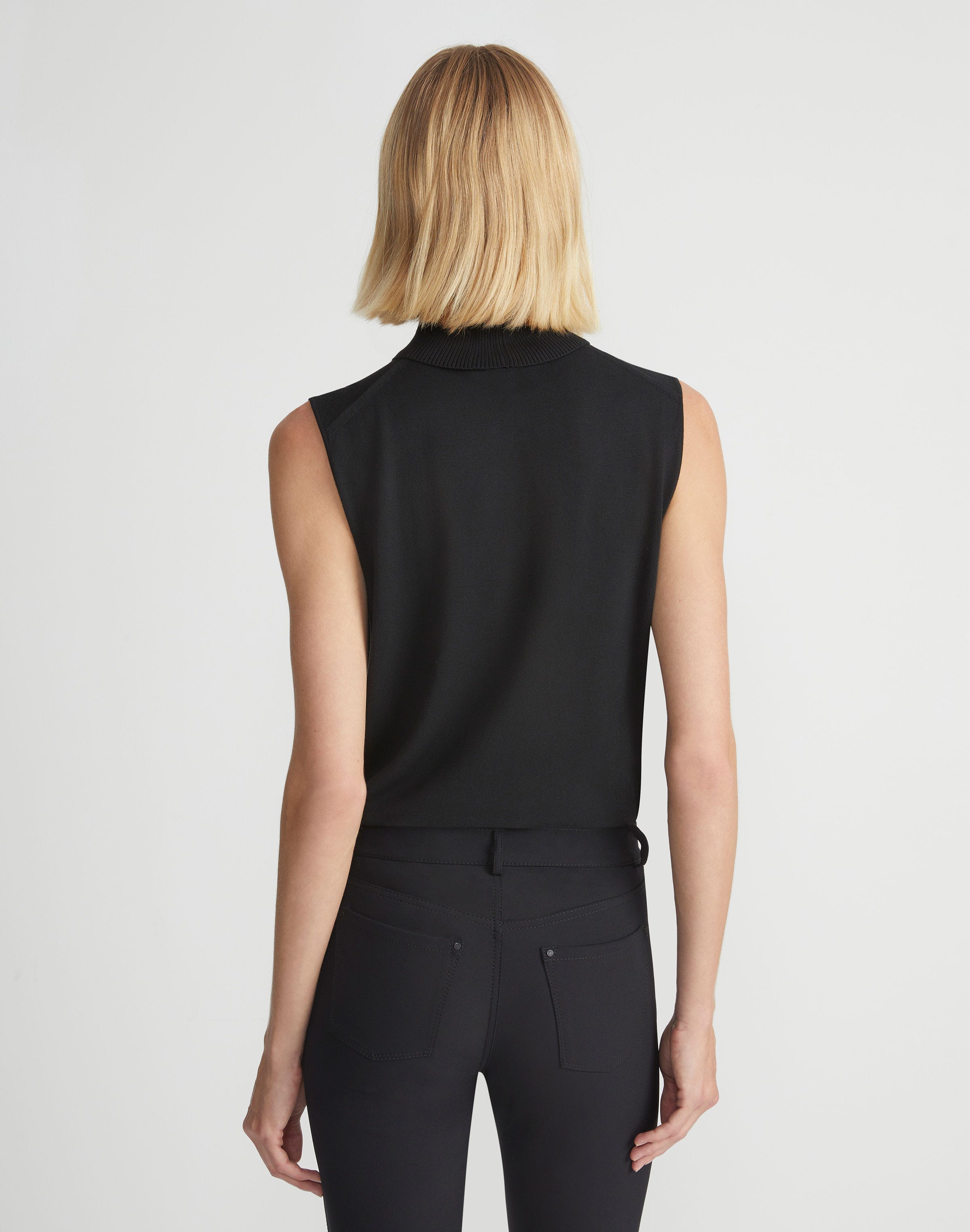 Responsible Matte Crepe Sleeveless Turtleneck